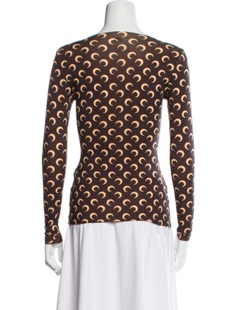 Marine Serre Printed Bateau Neckline Top