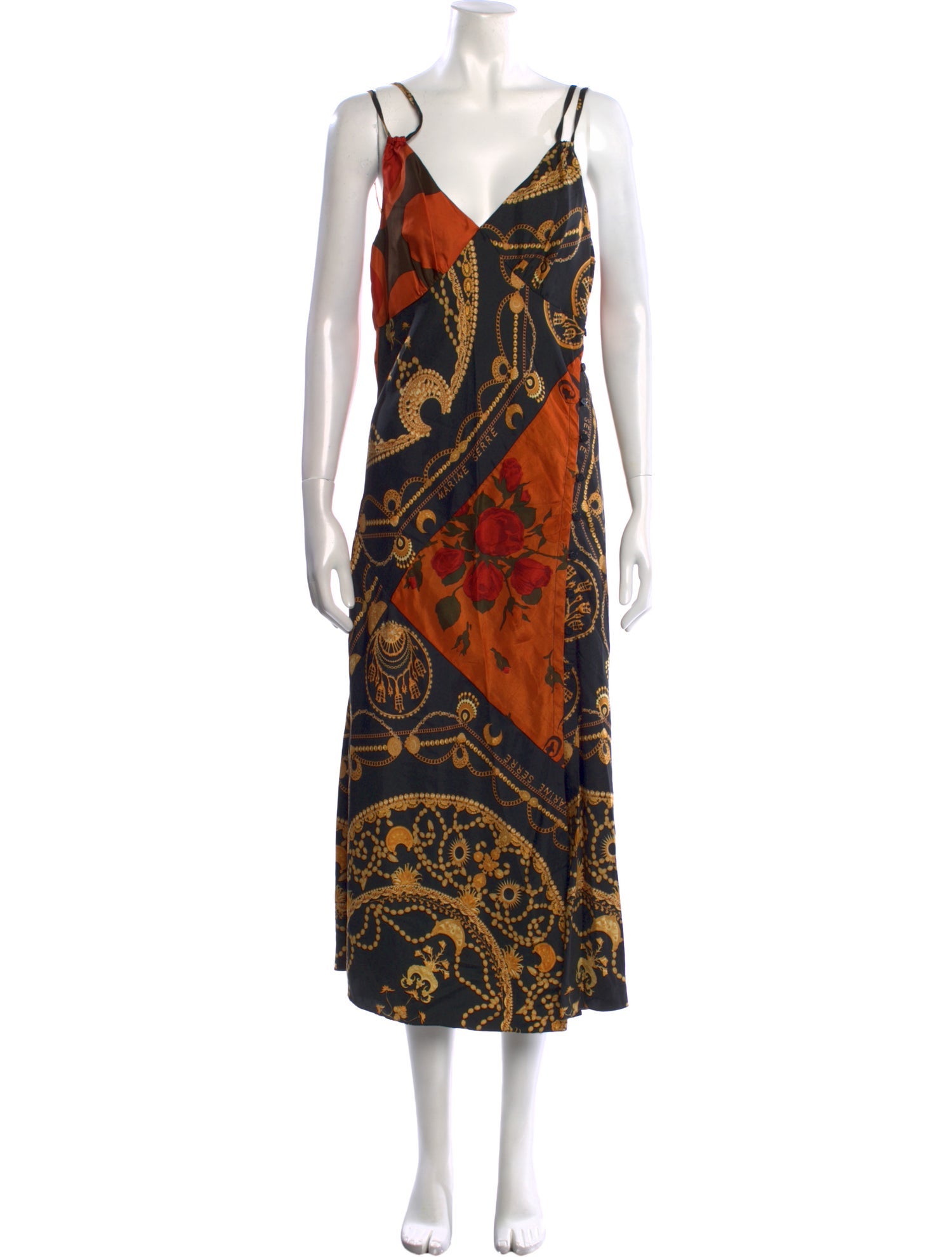 Marine Serre Silk Long Dress