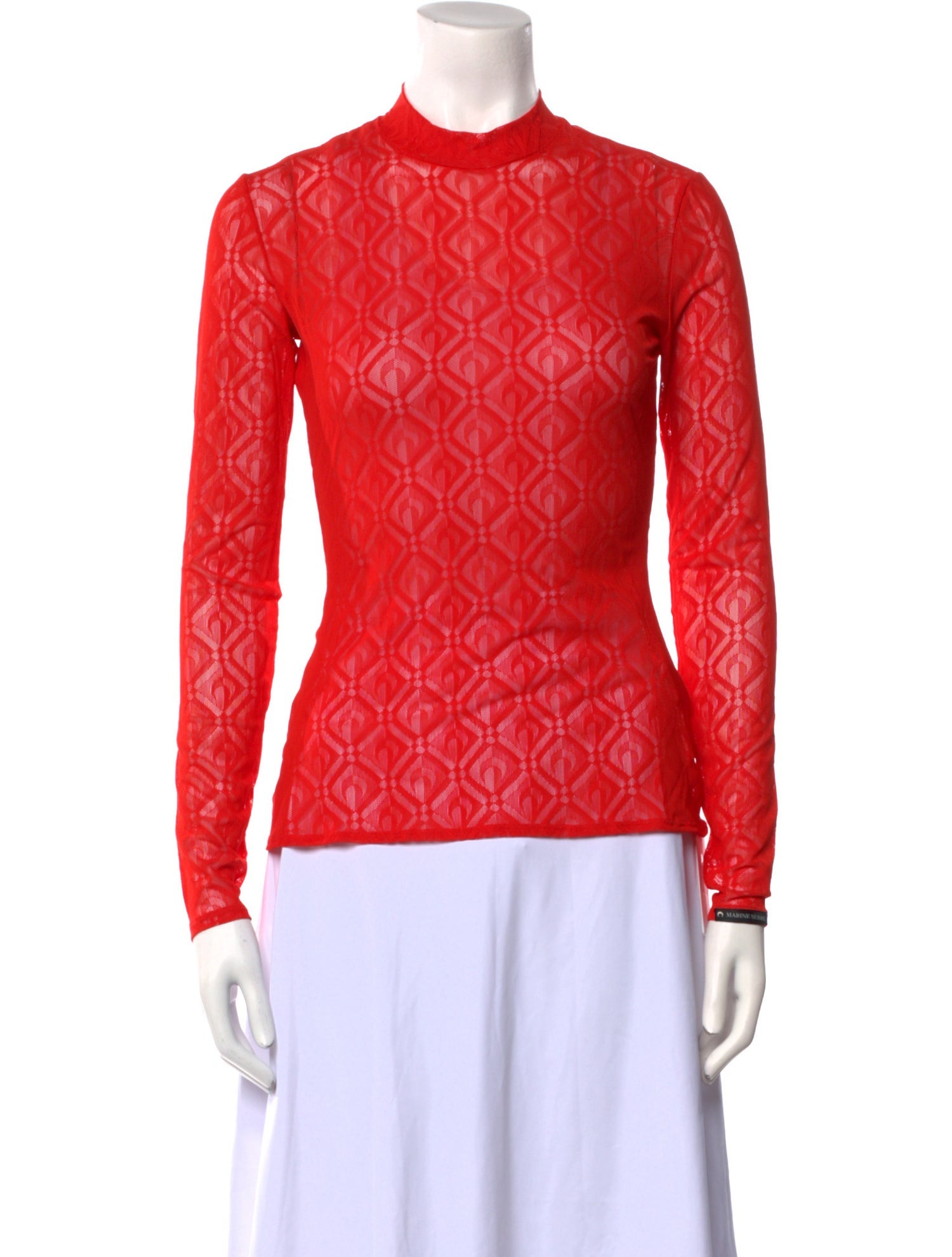 Marine Serre Printed Mock Neck Sweatshirt