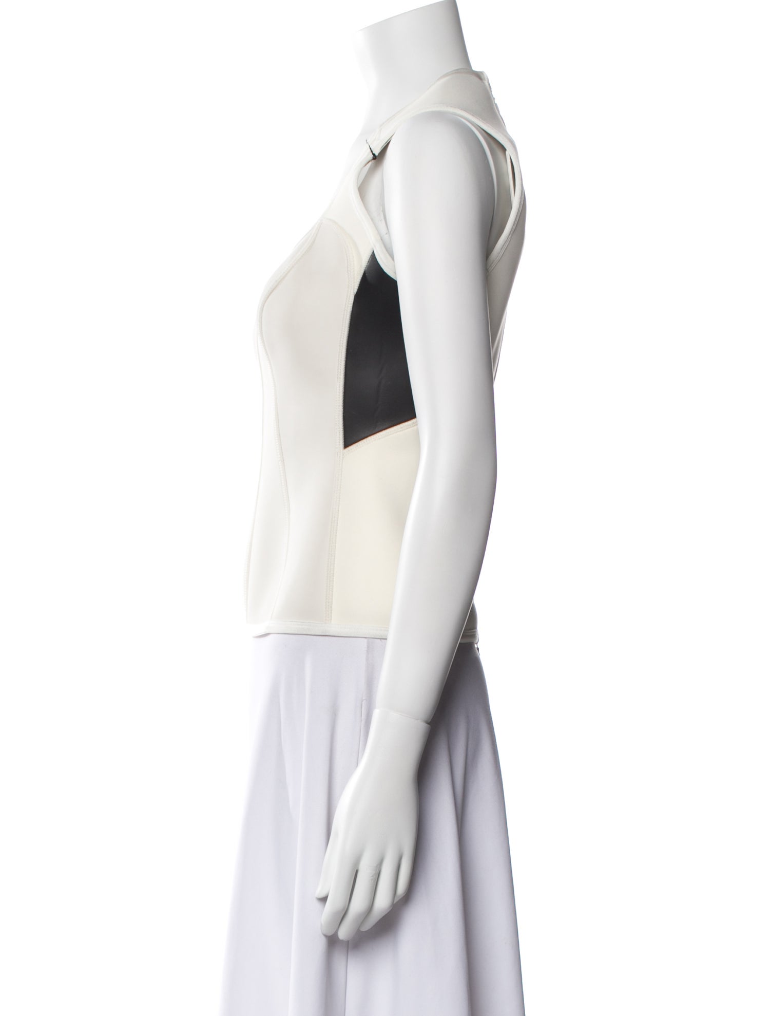 Marine Serre Nylon Square Neckline Crop Top