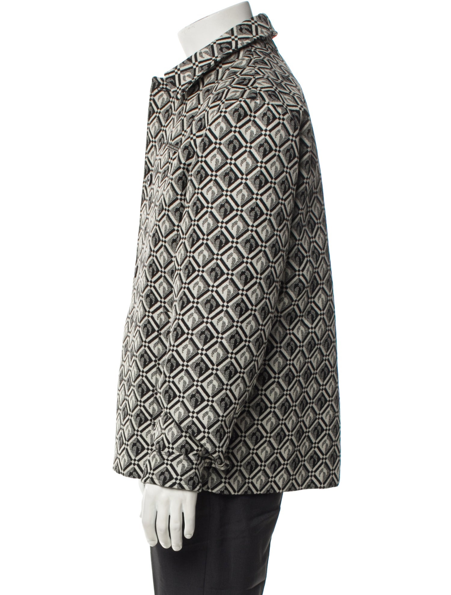Marine Serre Wool Plaid Print Windbreaker
