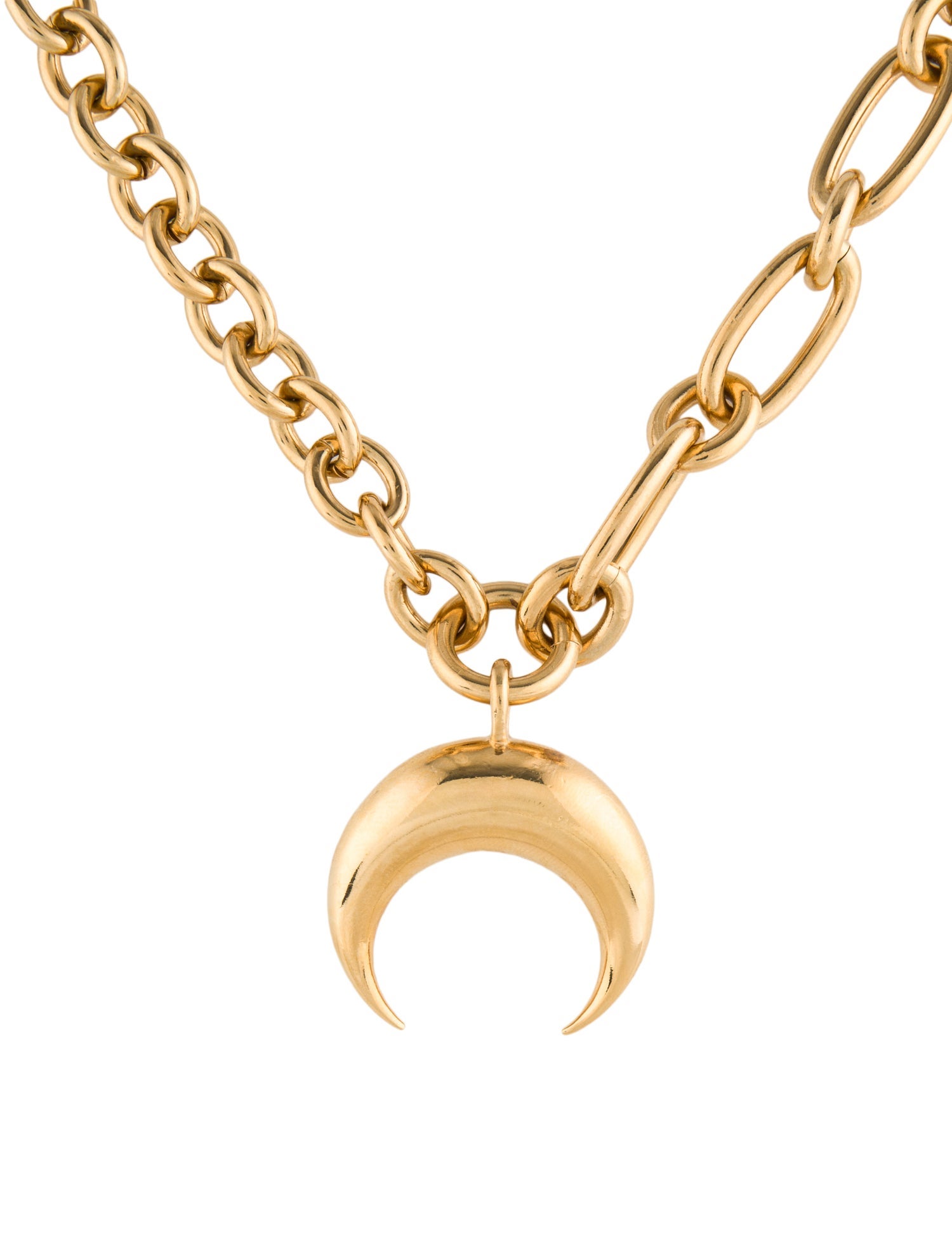 Marine Serre Regenerated Moon Crescent Pendant Necklace