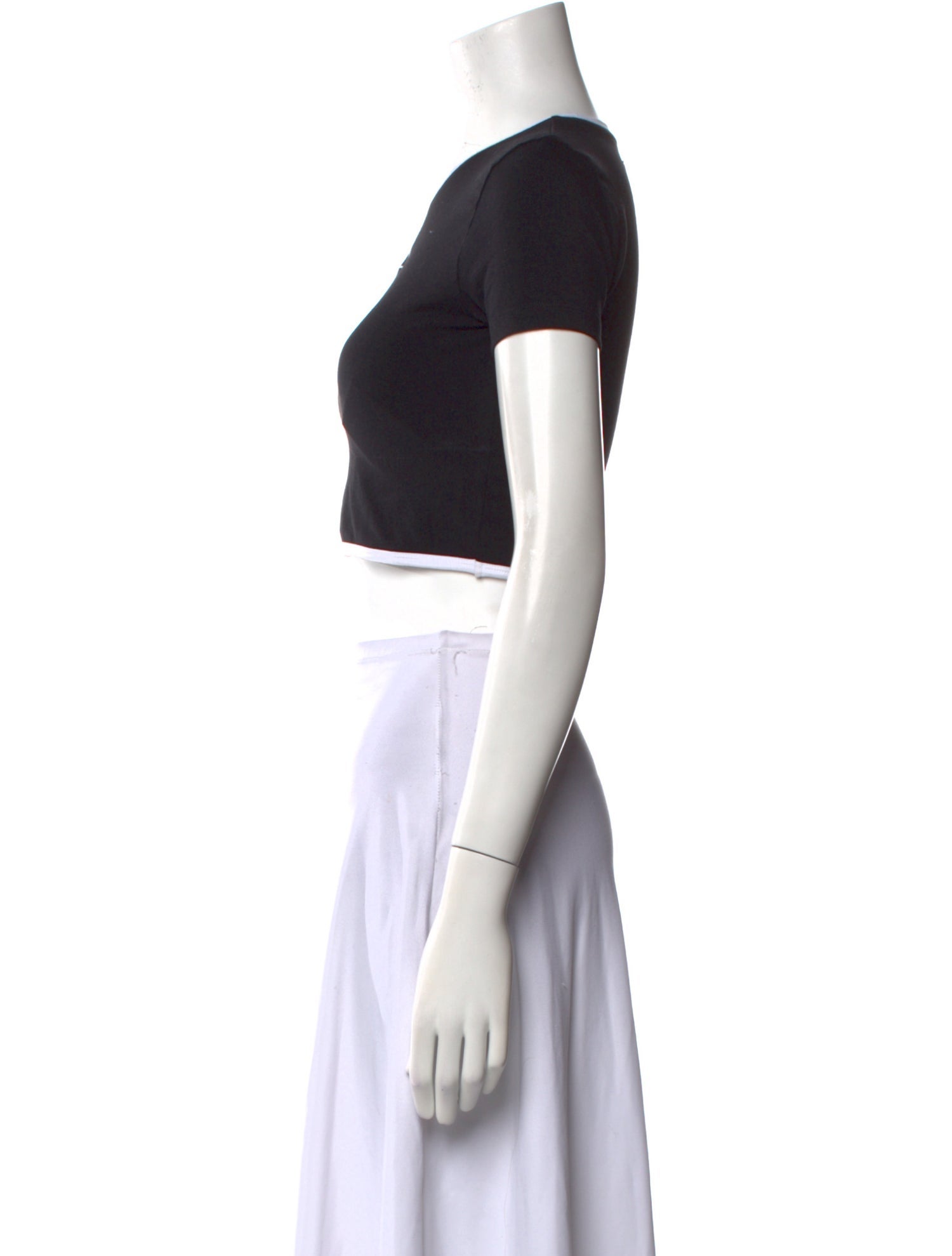 Marine Serre Crew Neck Short Sleeve Crop Top