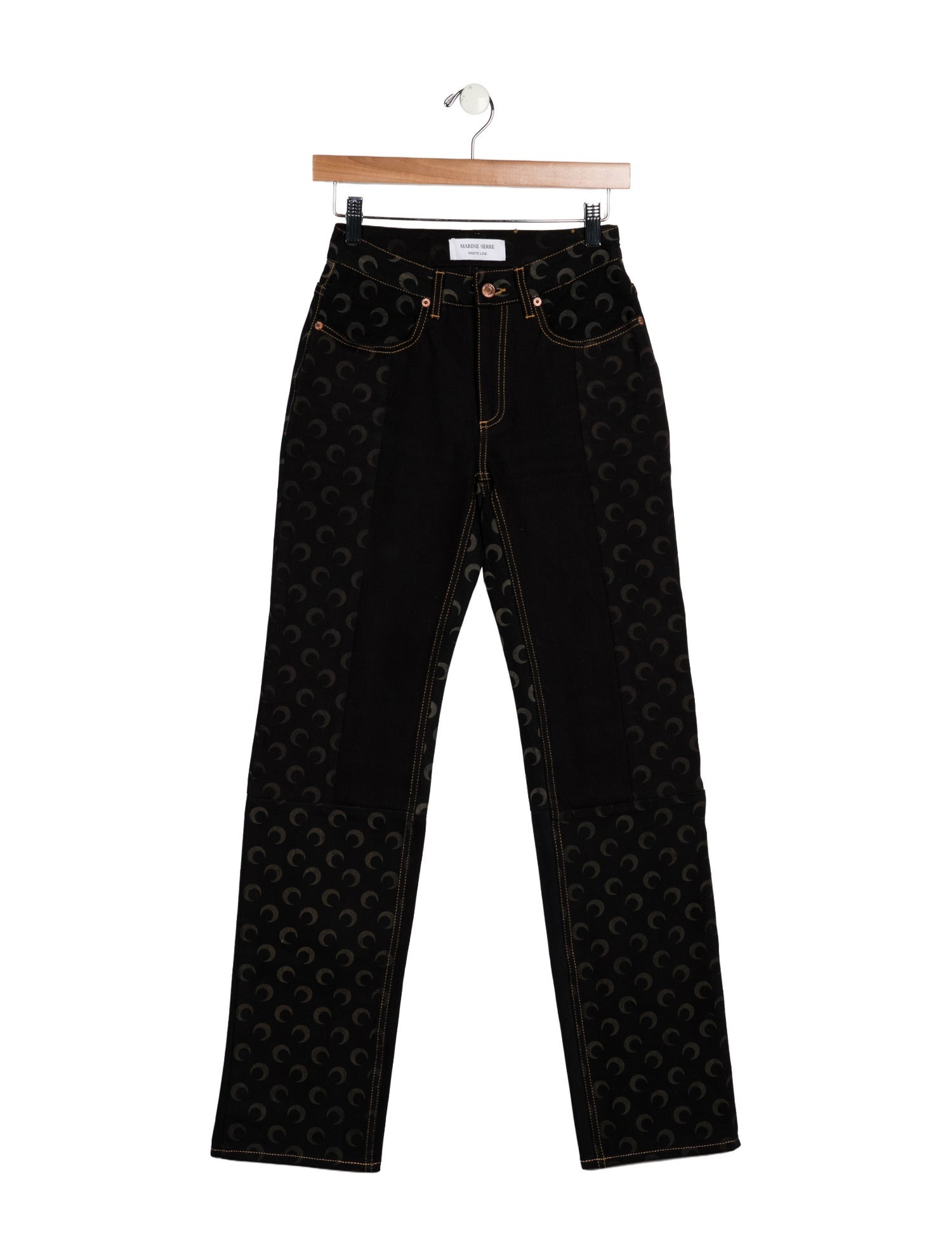 Marine Serre Mid-Rise Straight Leg Jeans