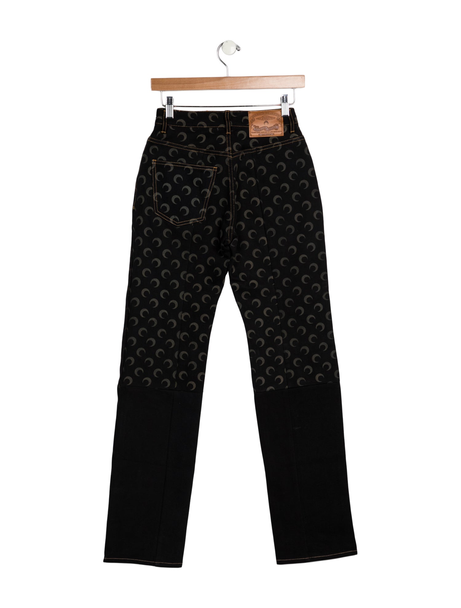 Marine Serre Mid-Rise Straight Leg Jeans