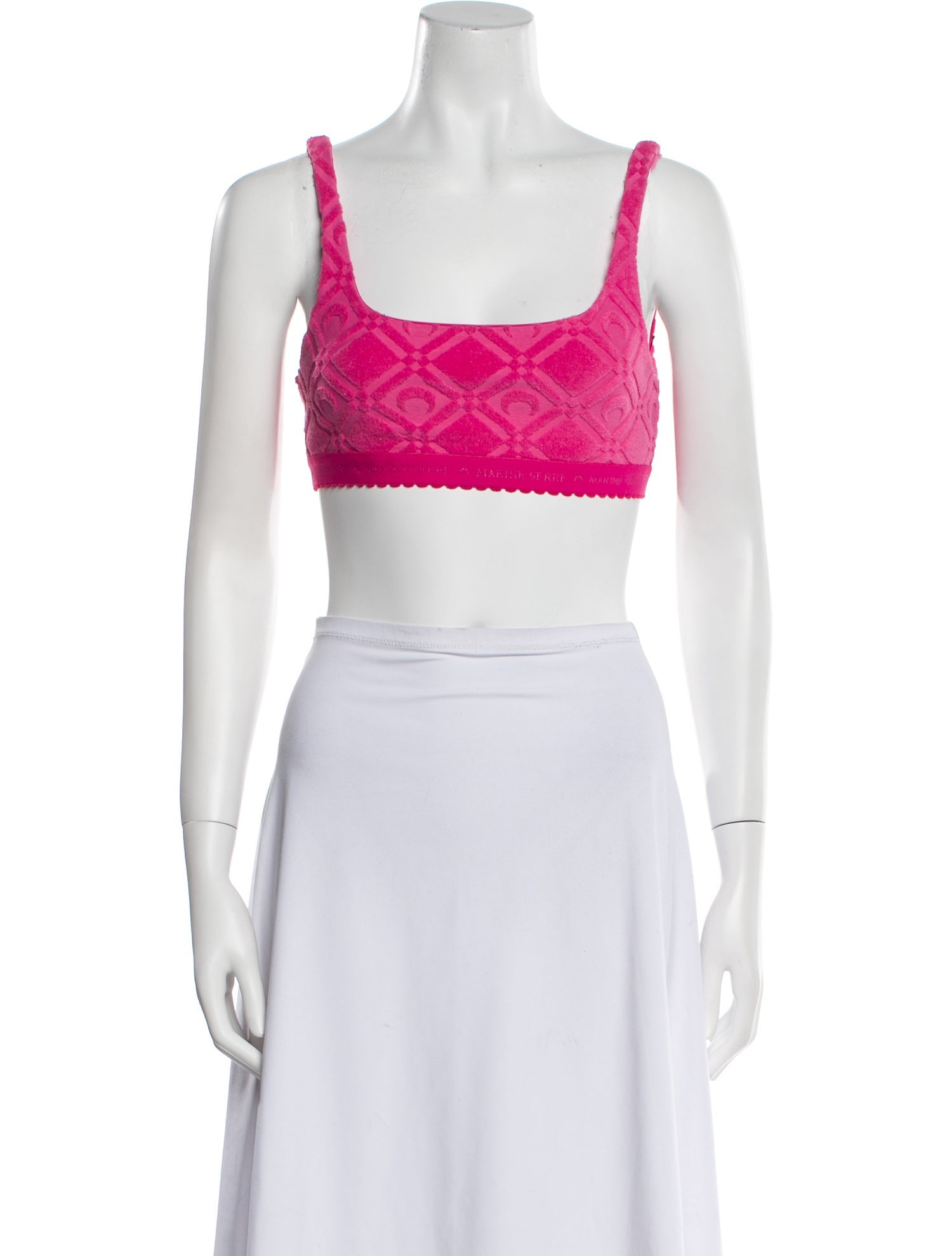 Marine Serre Terry Cloth Square Neckline Crop Top