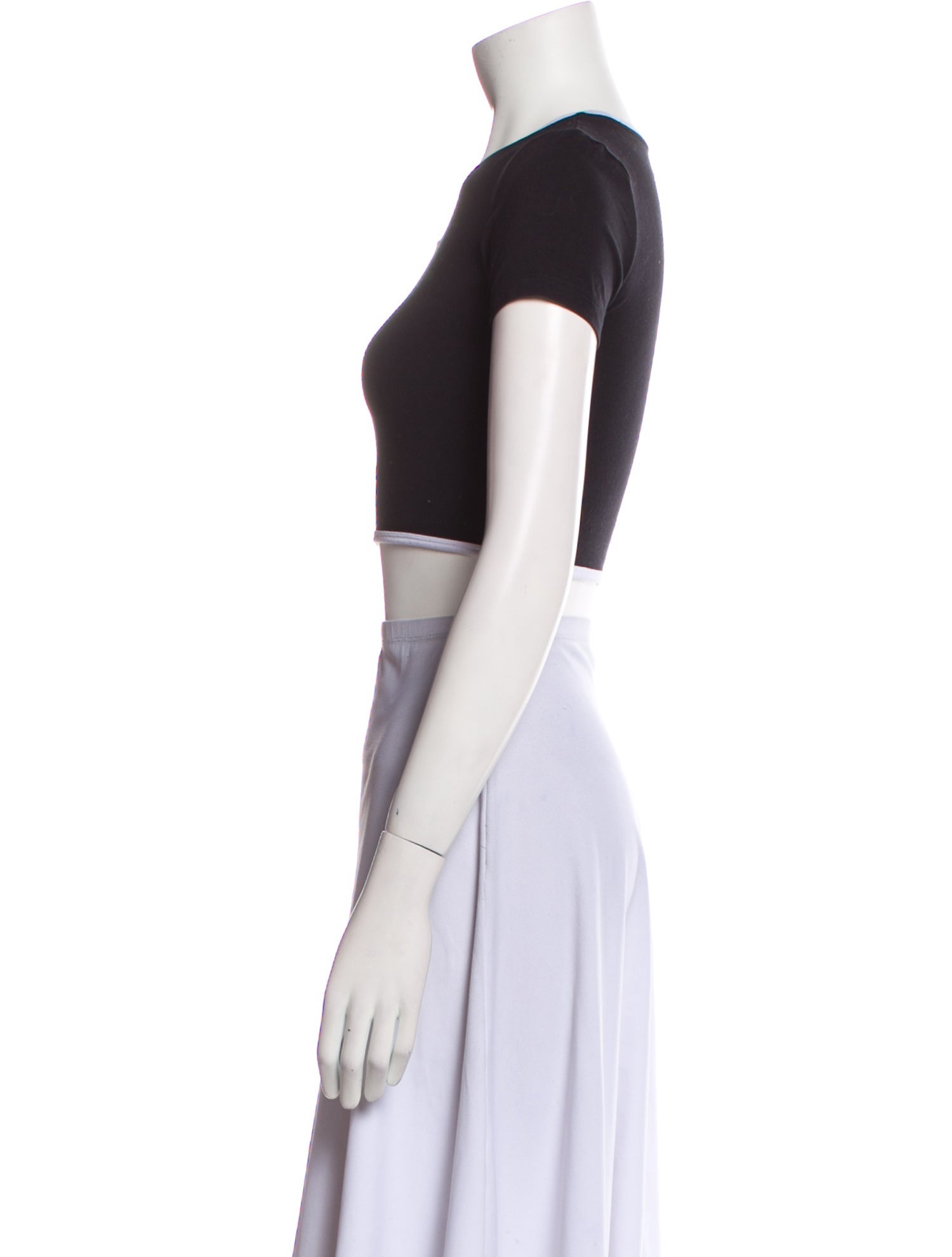 Marine Serre Crew Neck Short Sleeve Crop Top