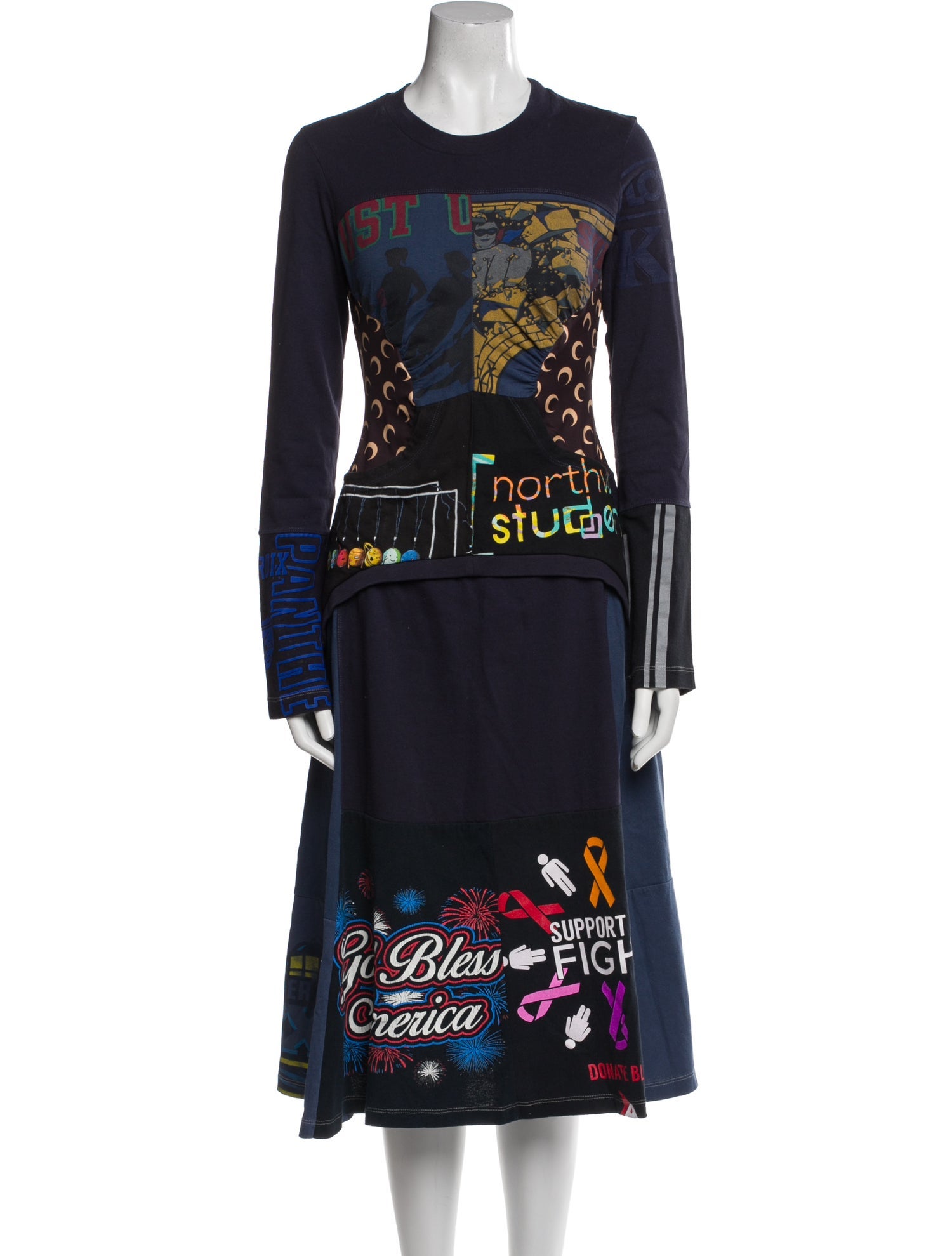 Marine Serre Graphic Print Midi Length Dress