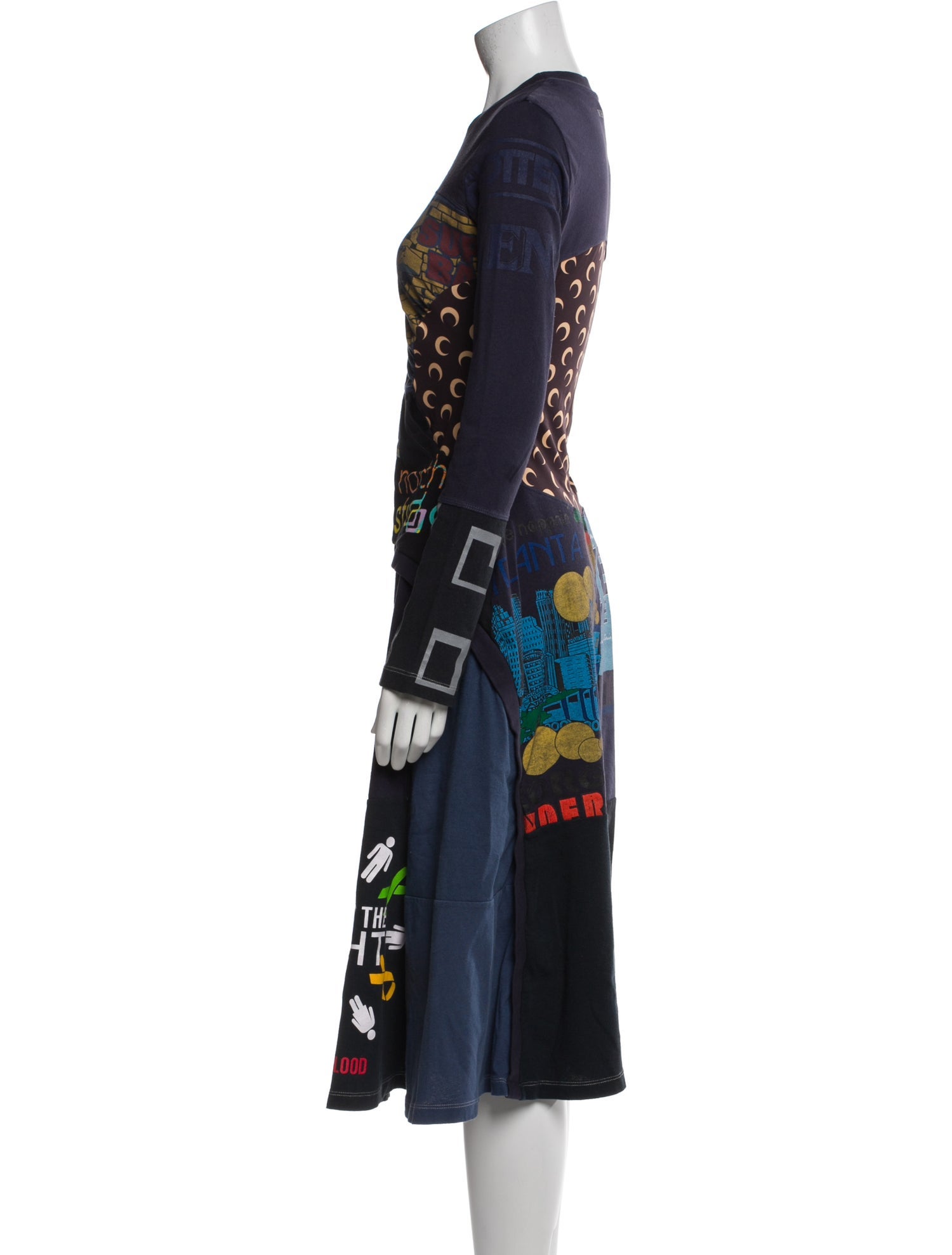 Marine Serre Graphic Print Midi Length Dress