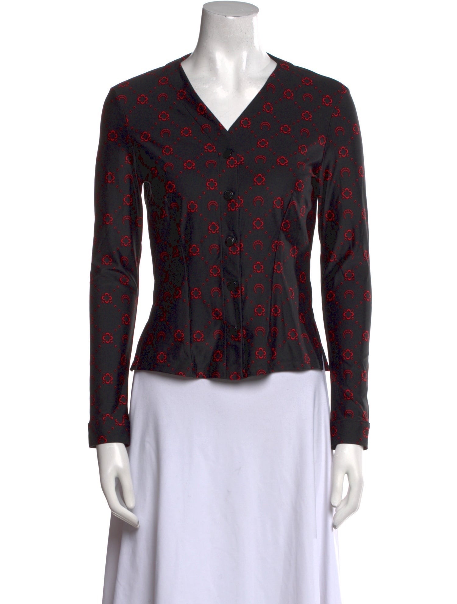 Marine Serre Floral Print V-Neck Top