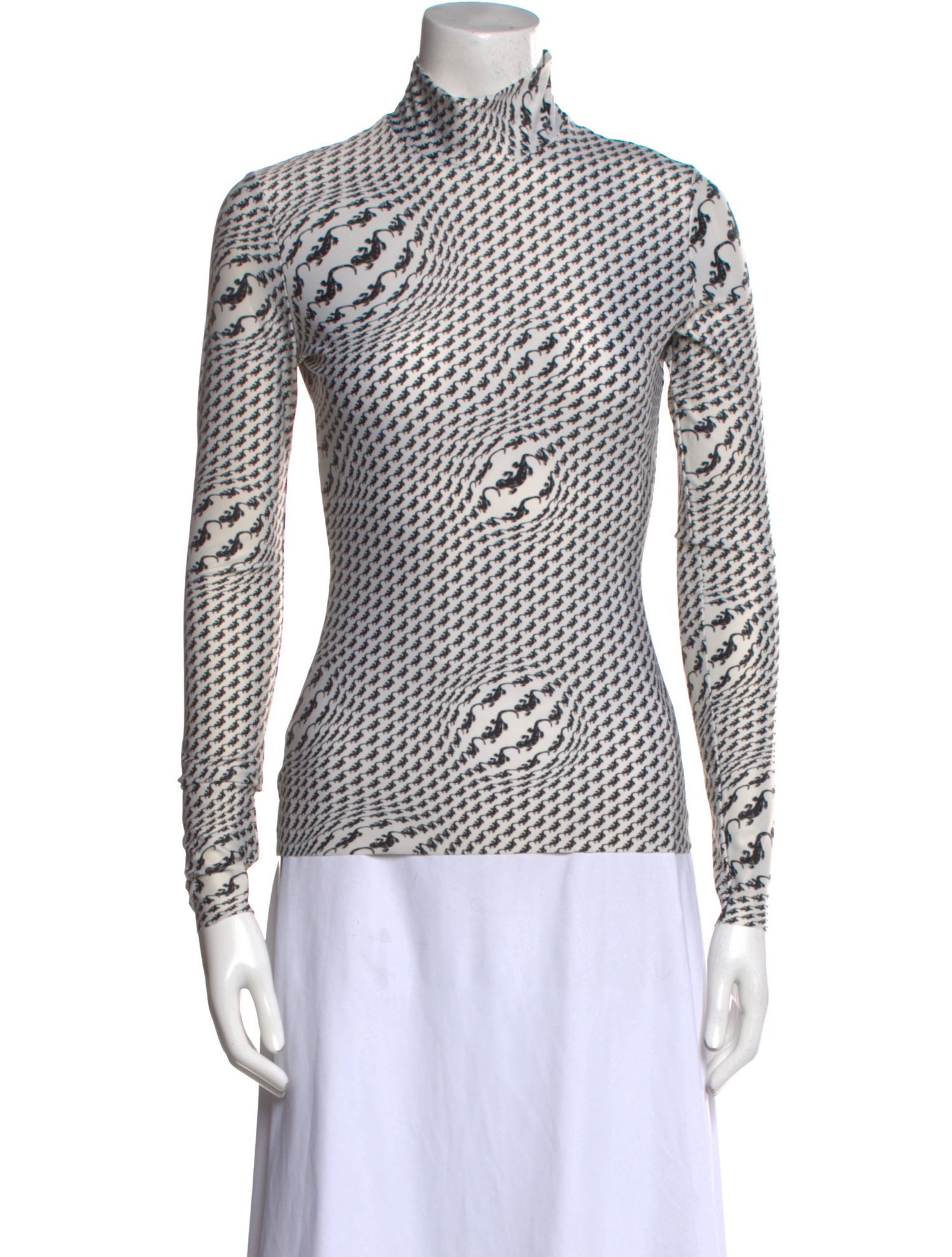 Marine Serre Printed Turtleneck Top