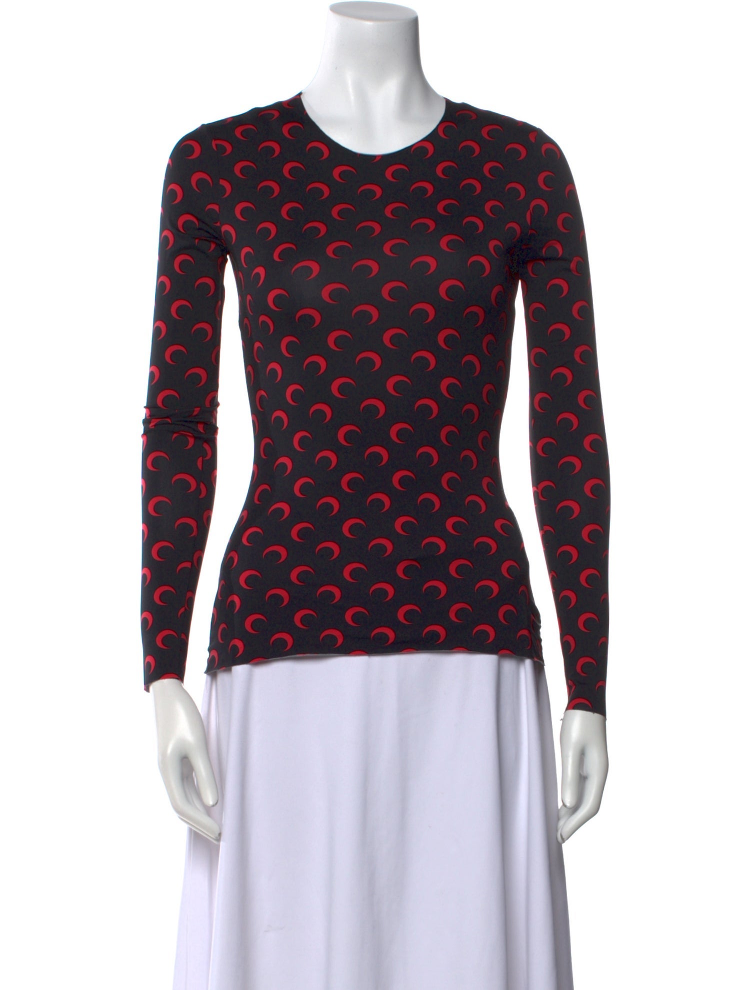 Marine Serre Borderline Crescent Logo Printed Top