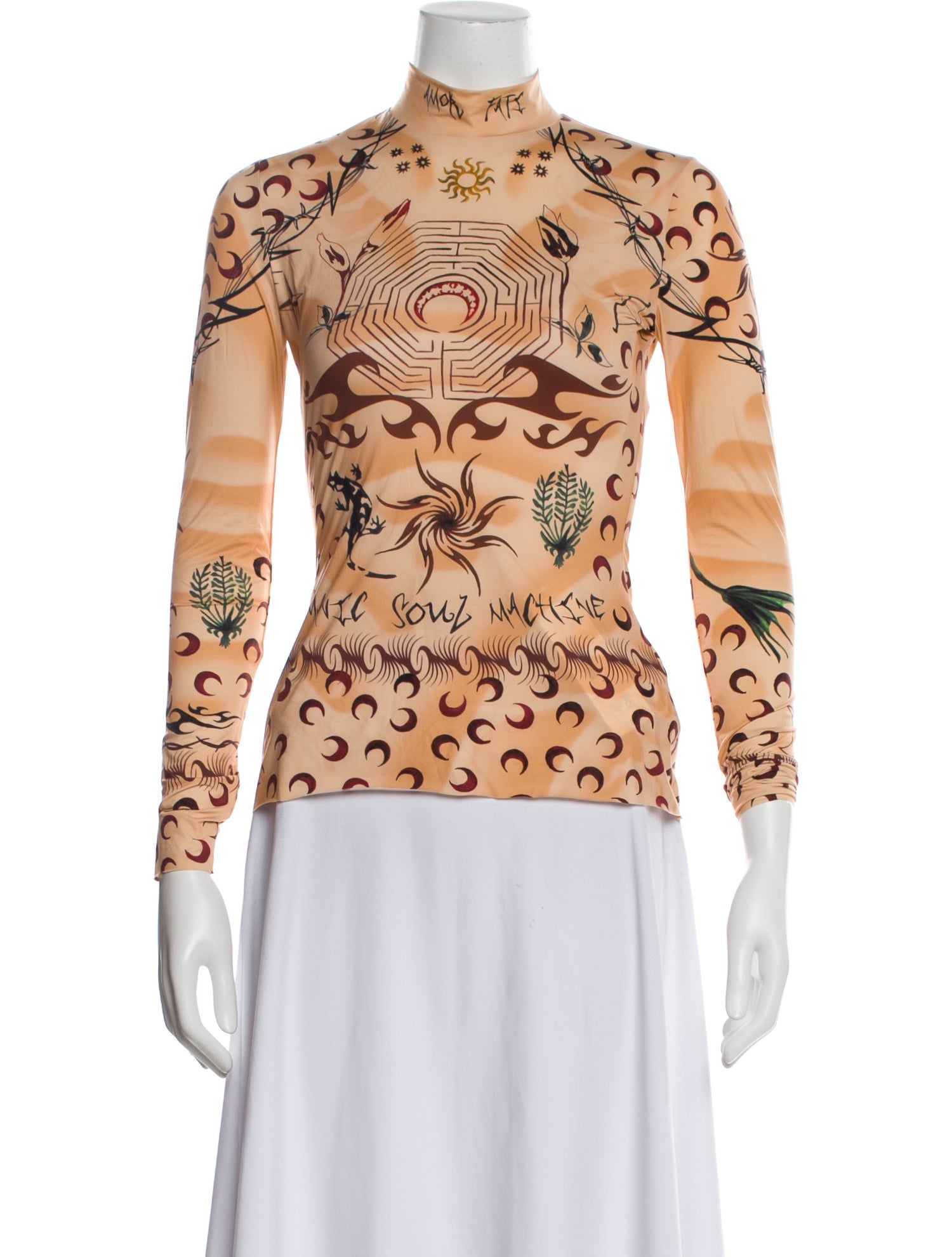 Marine Serre Printed Mock Neck Top w/ Tags