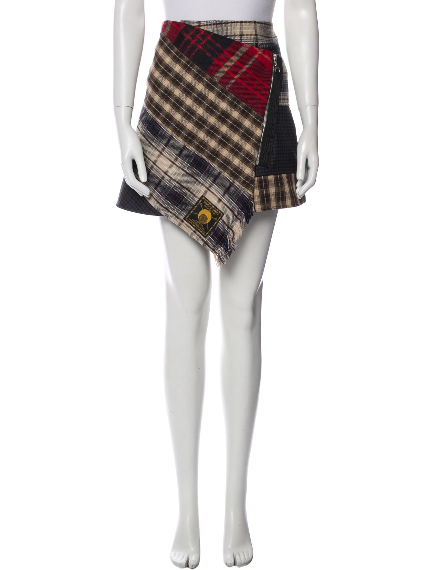 Marine Serre Wool Mini Skirt