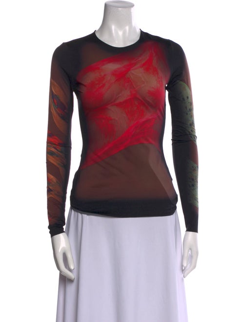 Marine Serre Silk Tie-Dye Print Top