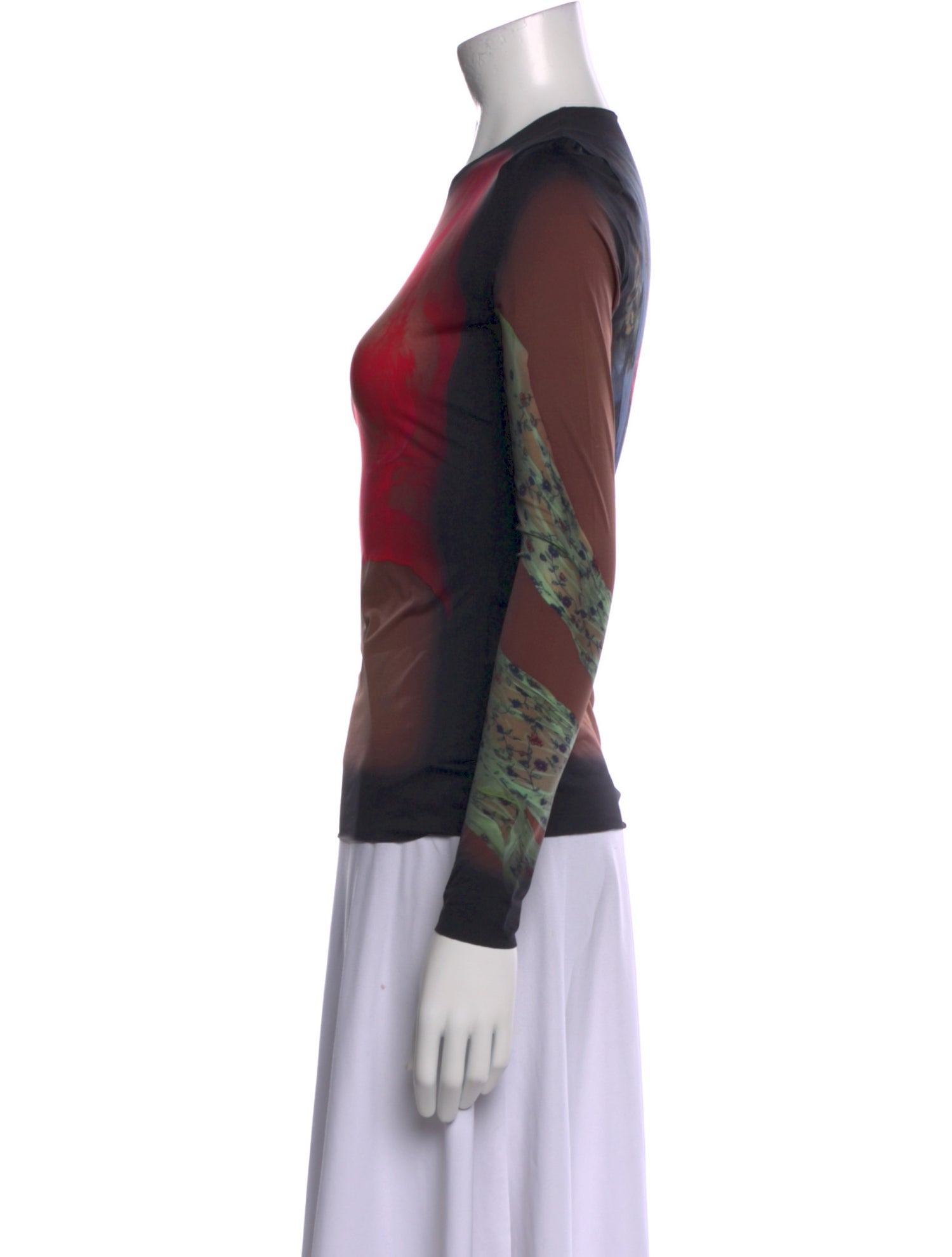 Marine Serre Silk Tie-Dye Print Top