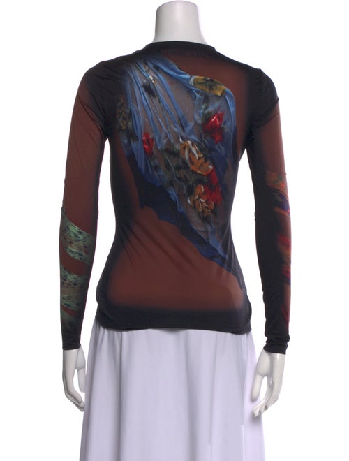 Marine Serre Silk Tie-Dye Print Top