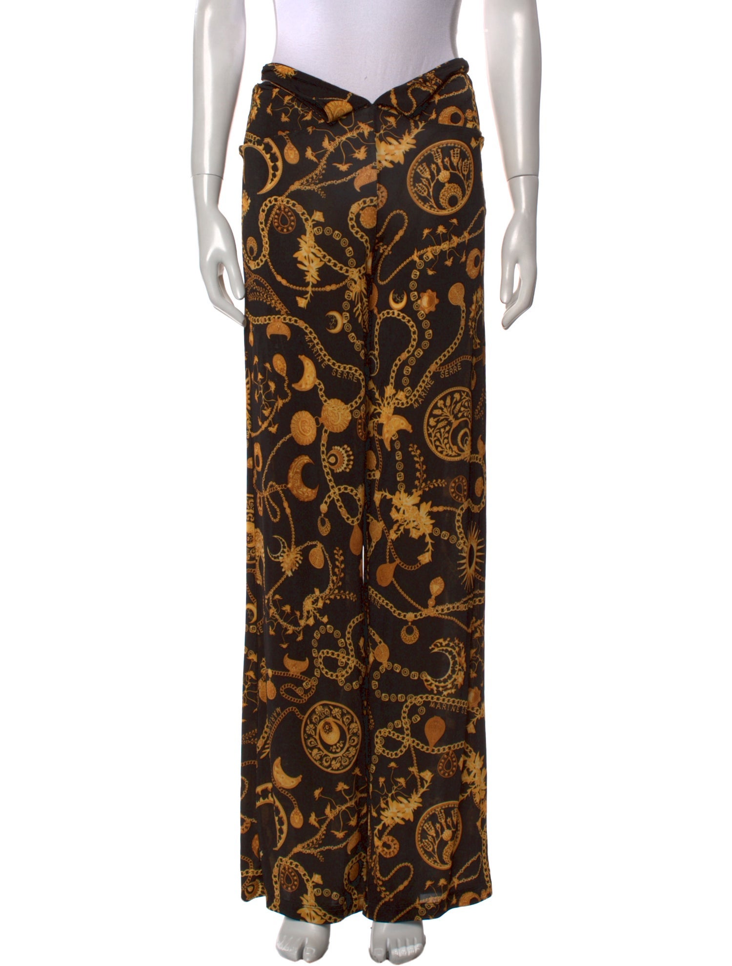 Marine Serre Linen Wide Leg Pants