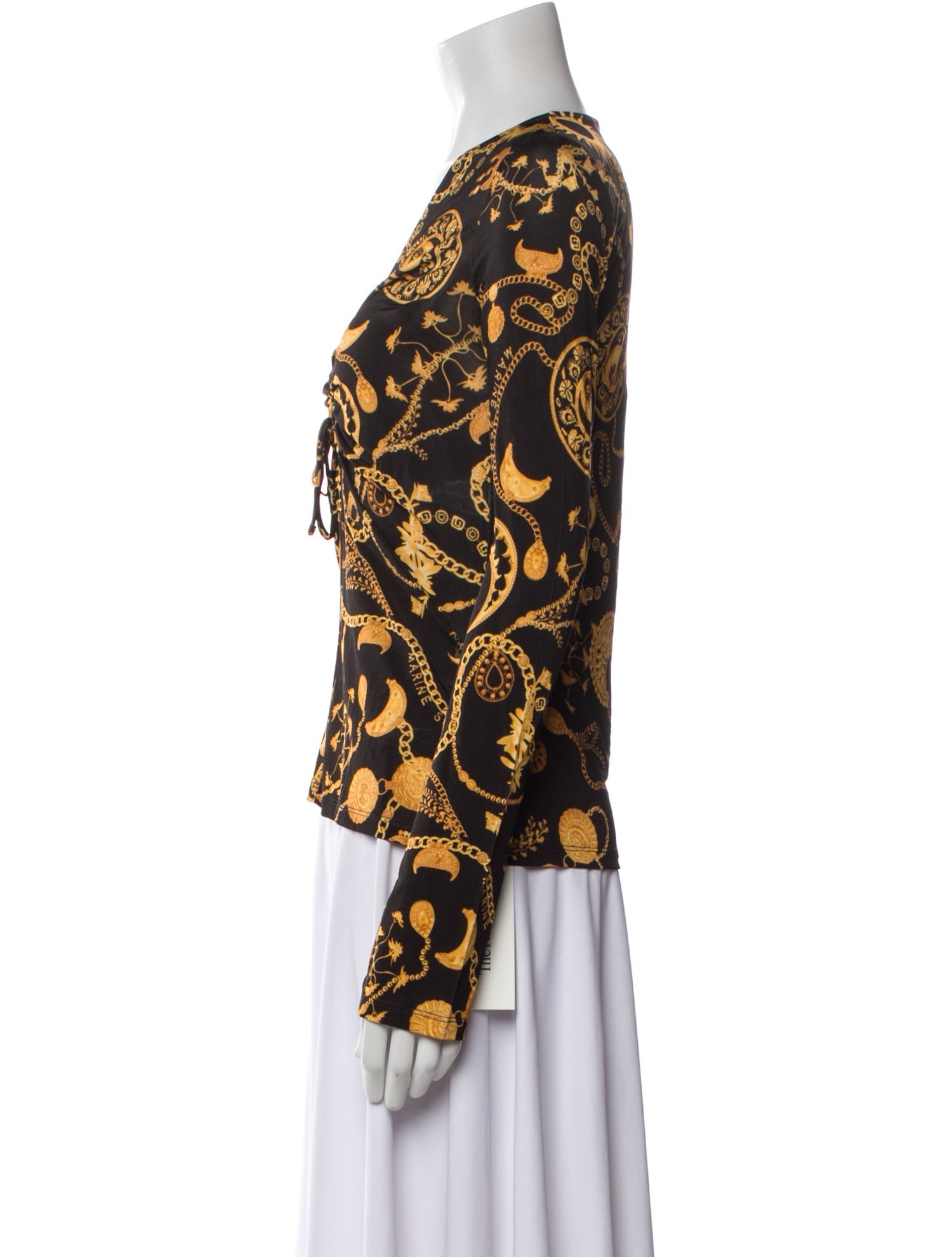 Marine Serre Printed V-Neck Top