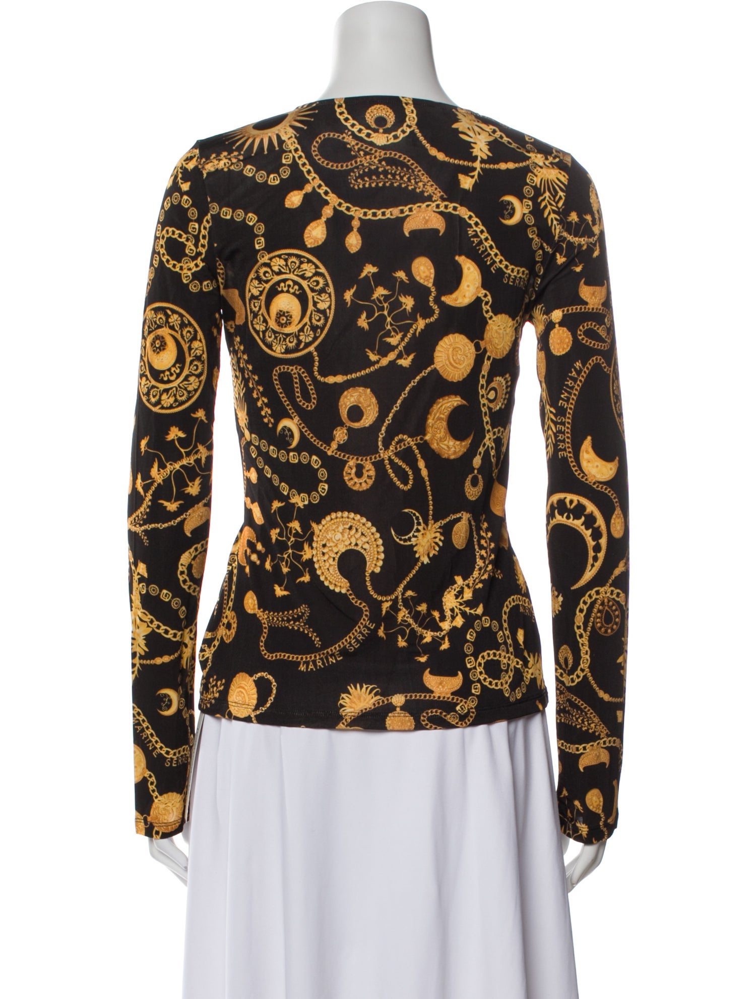 Marine Serre Printed V-Neck Top