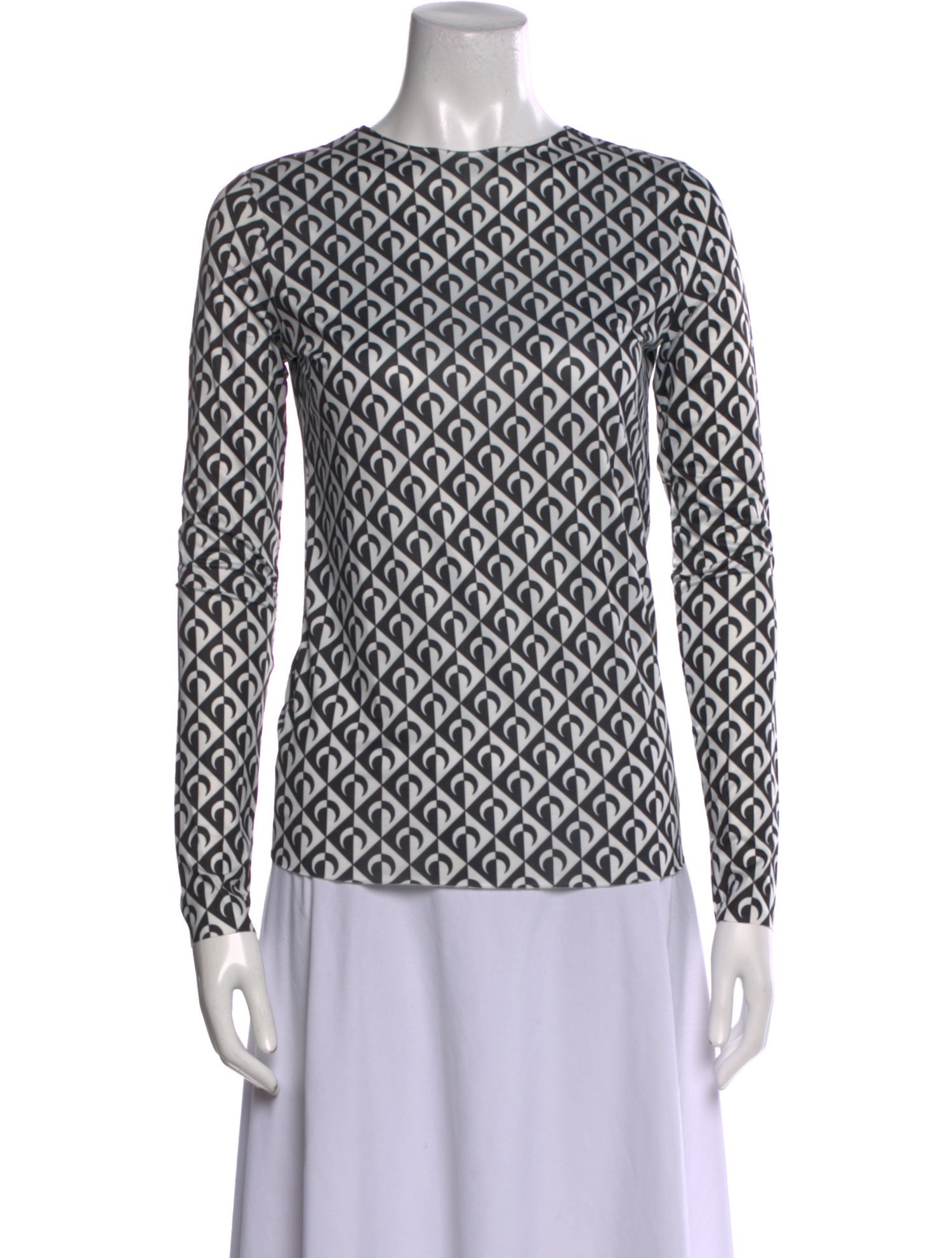 Marine Serre White Line Printed Top