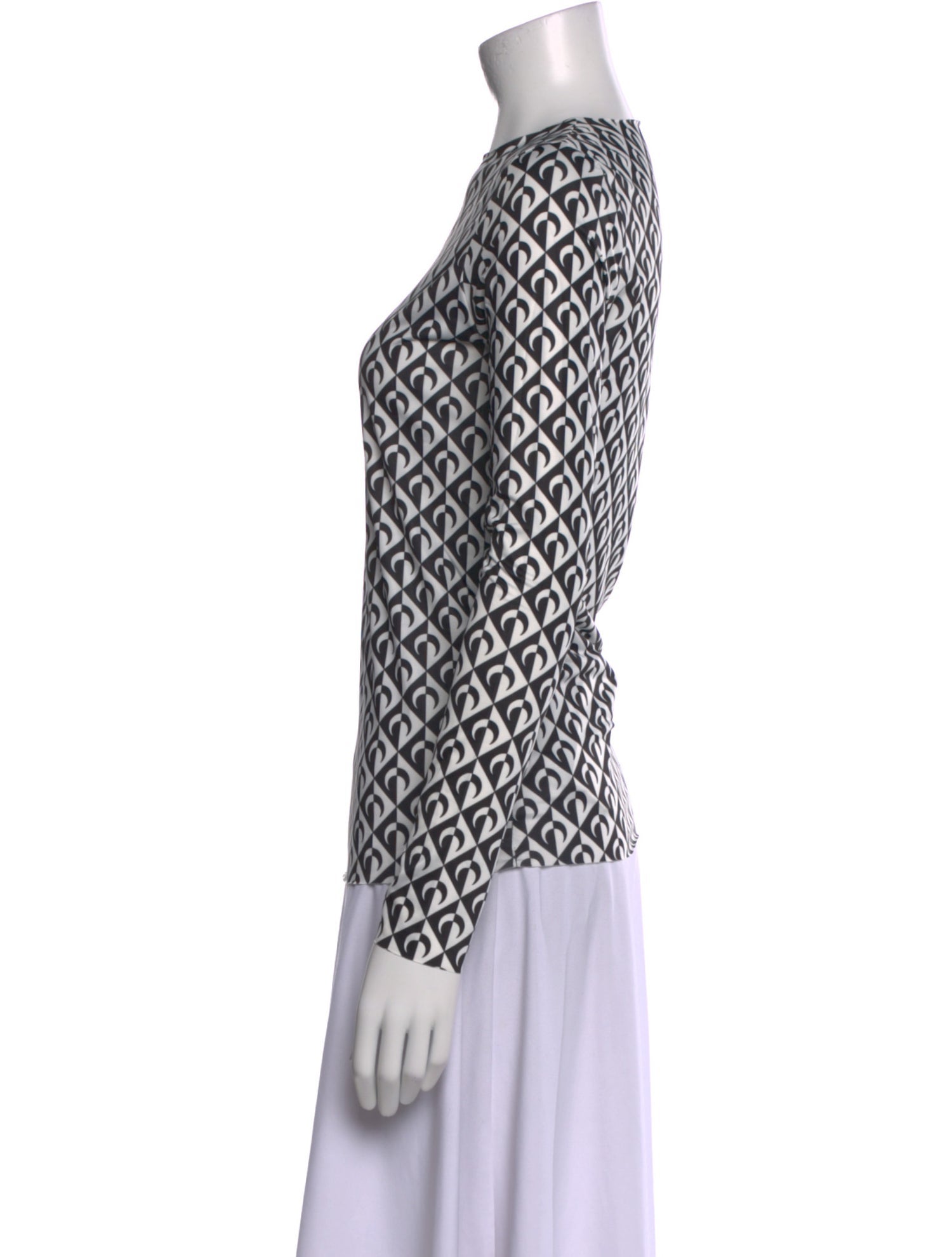 Marine Serre White Line Printed Top