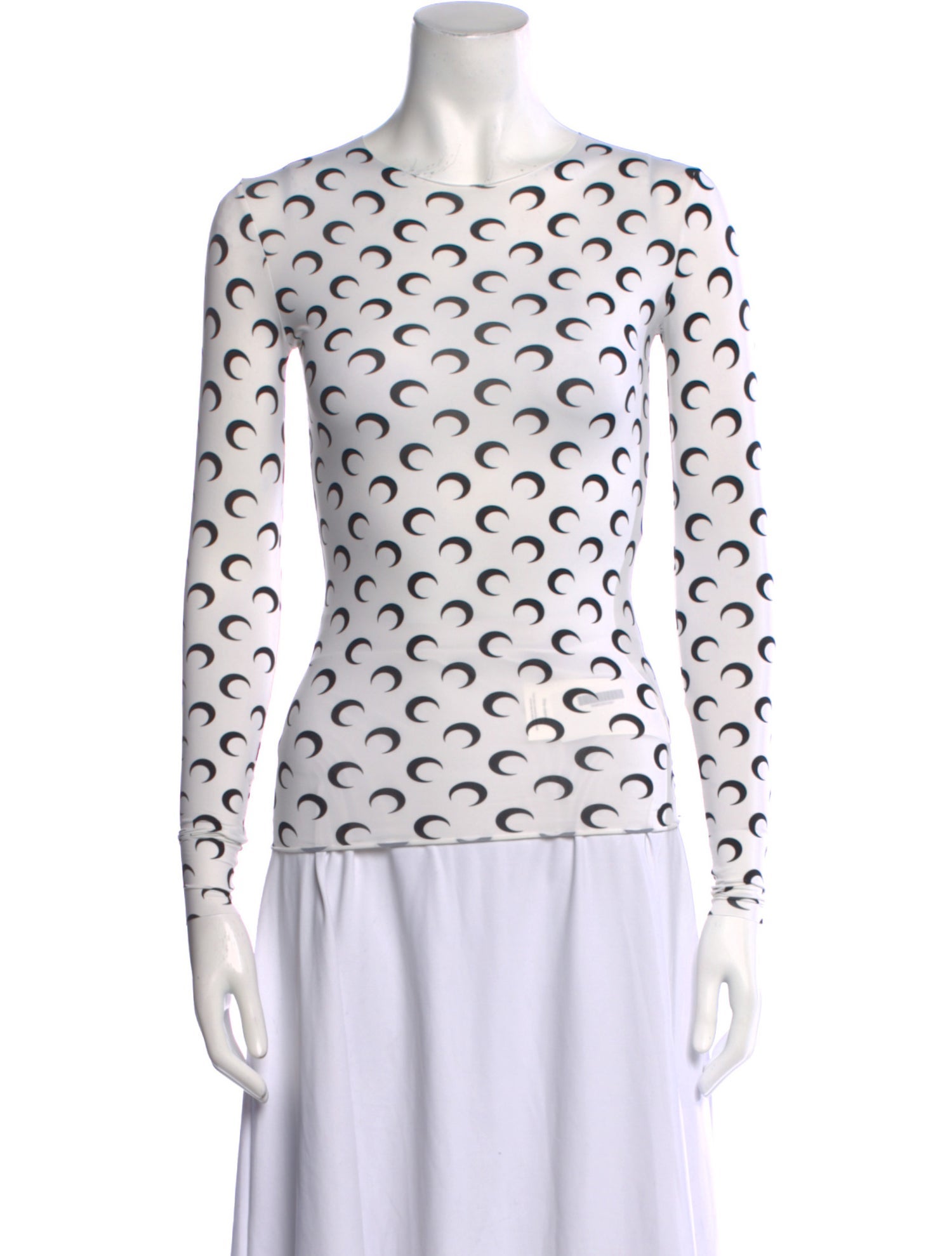 Marine Serre White Line Second Skin Printed Top