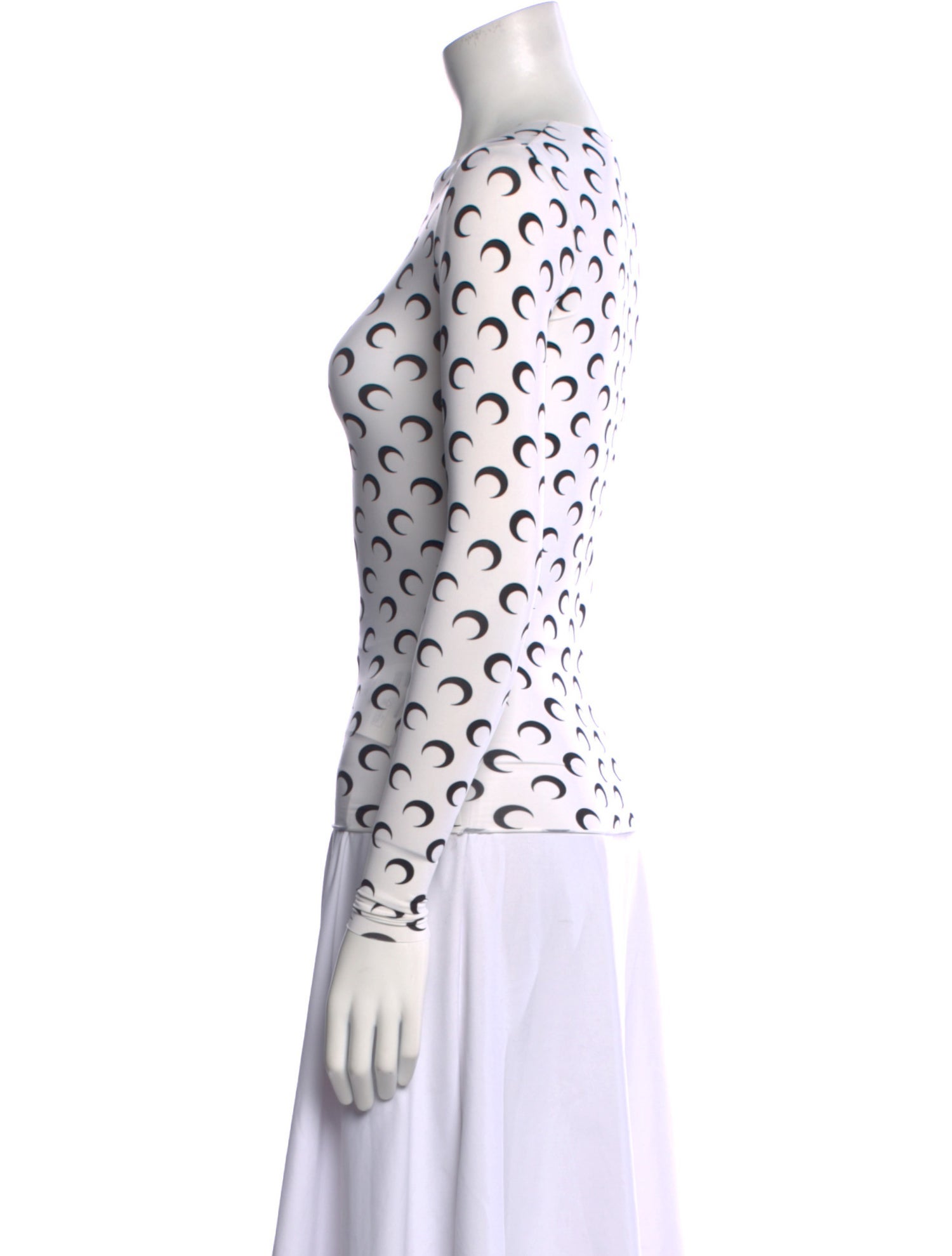 Marine Serre White Line Second Skin Printed Top