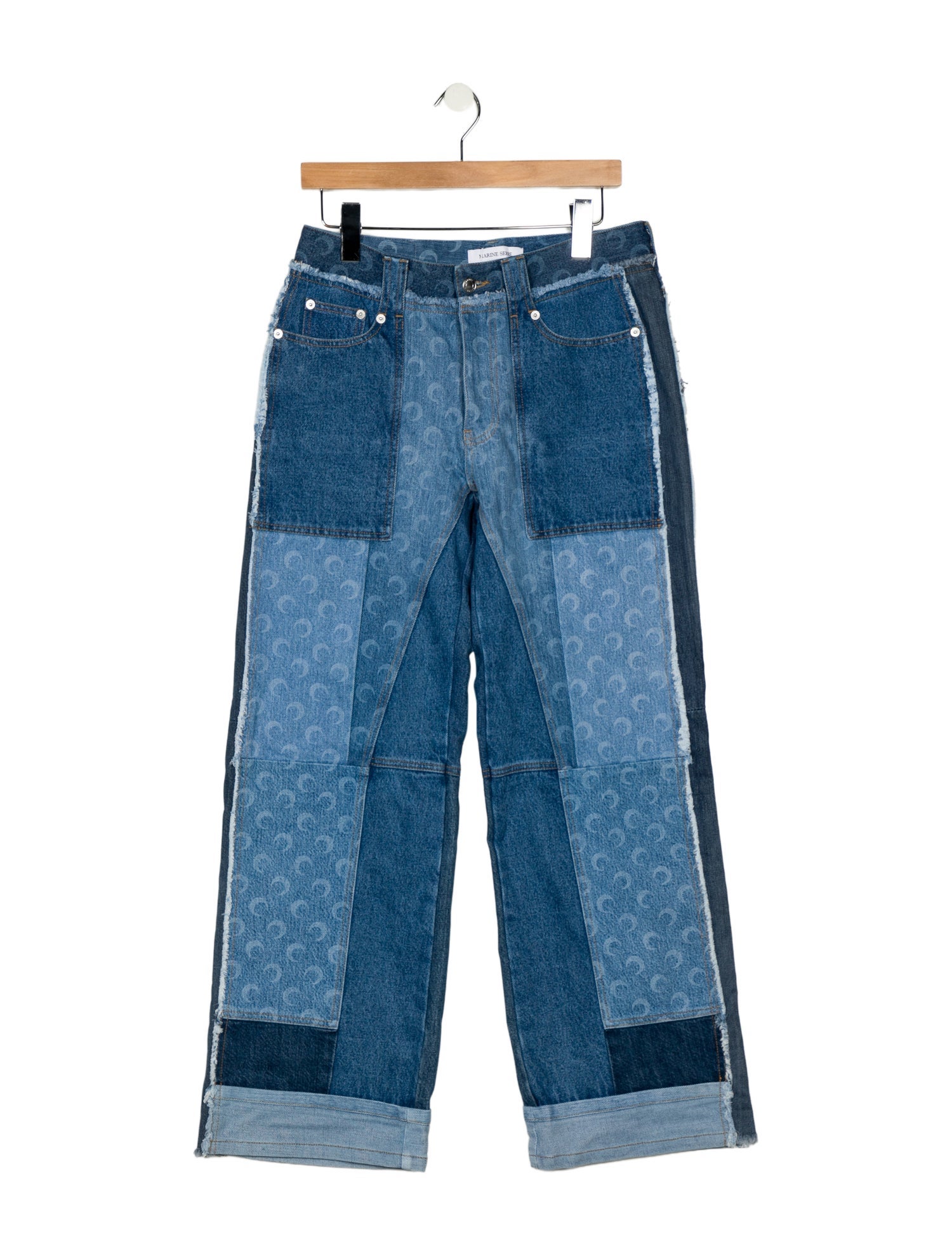 Marine Serre Mid-Rise Wide Leg Jeans w/ Tags