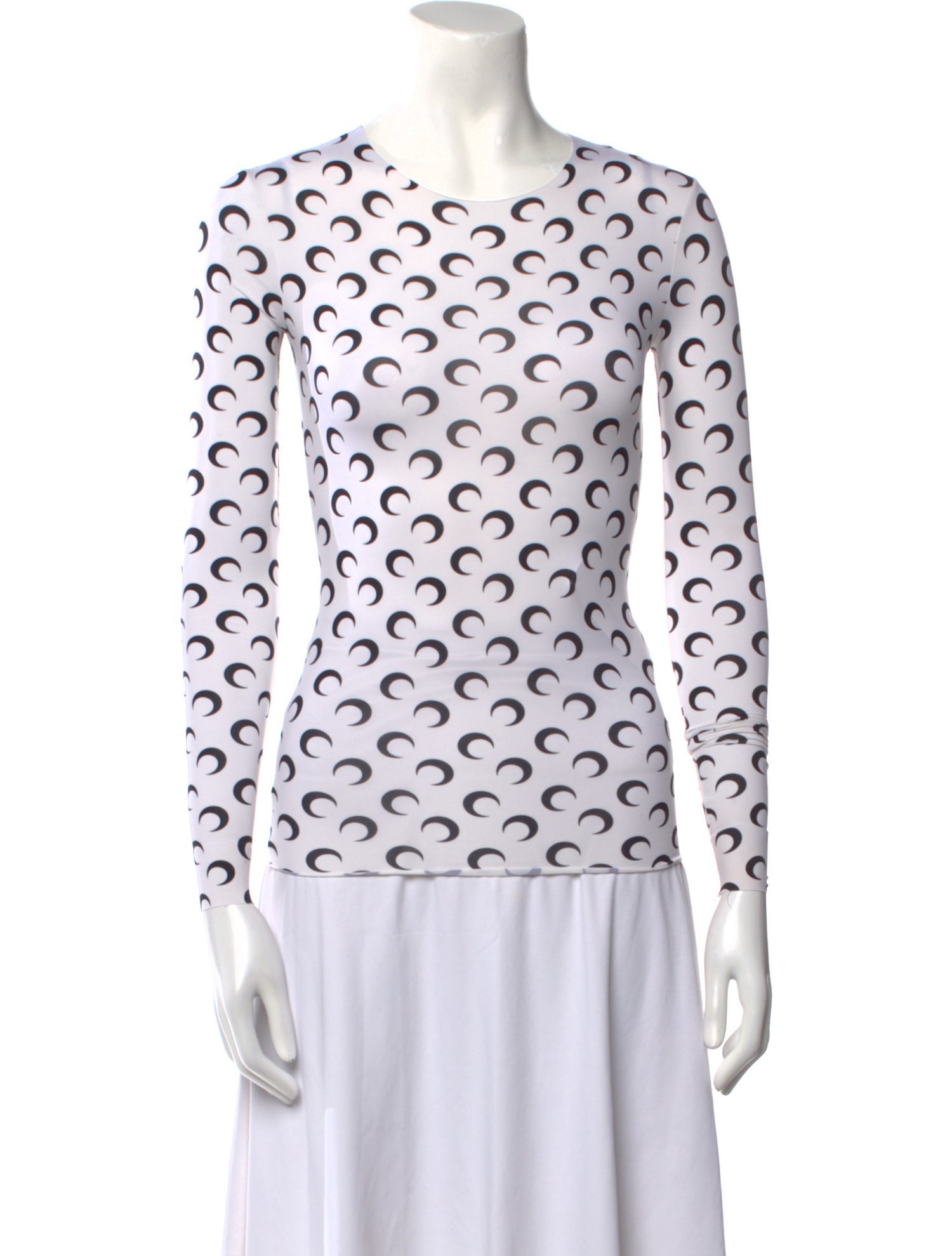 Marine Serre White Line Second Skin Printed Top