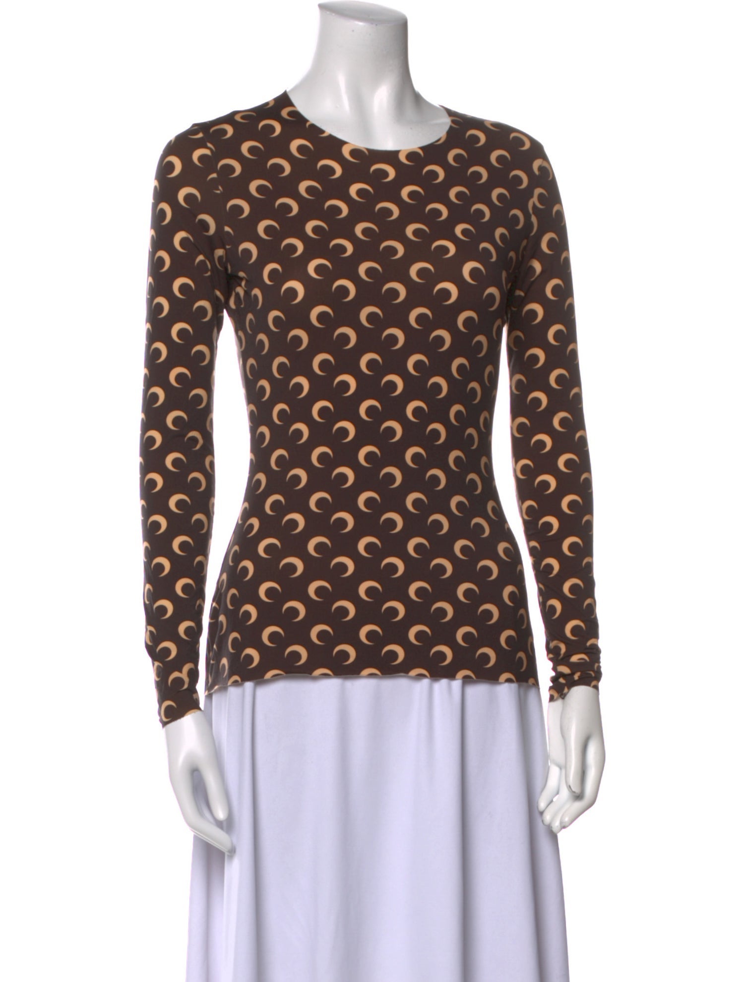 Marine Serre Printed Scoop Neck Top