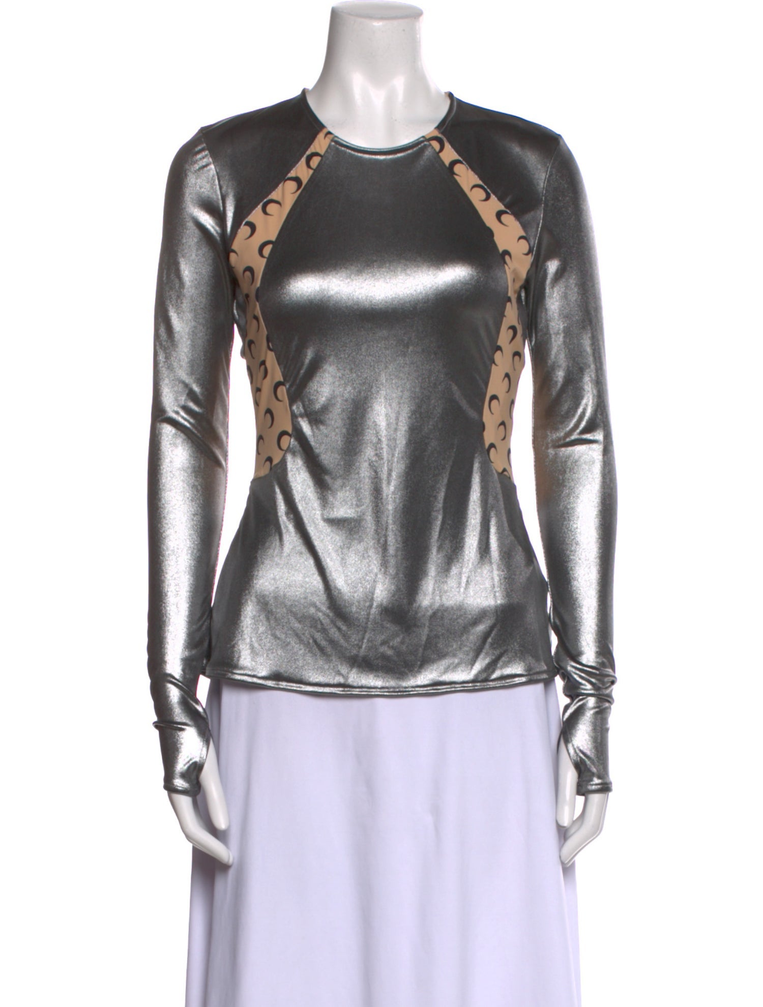 Marine Serre Crew Neck Long Sleeve Top