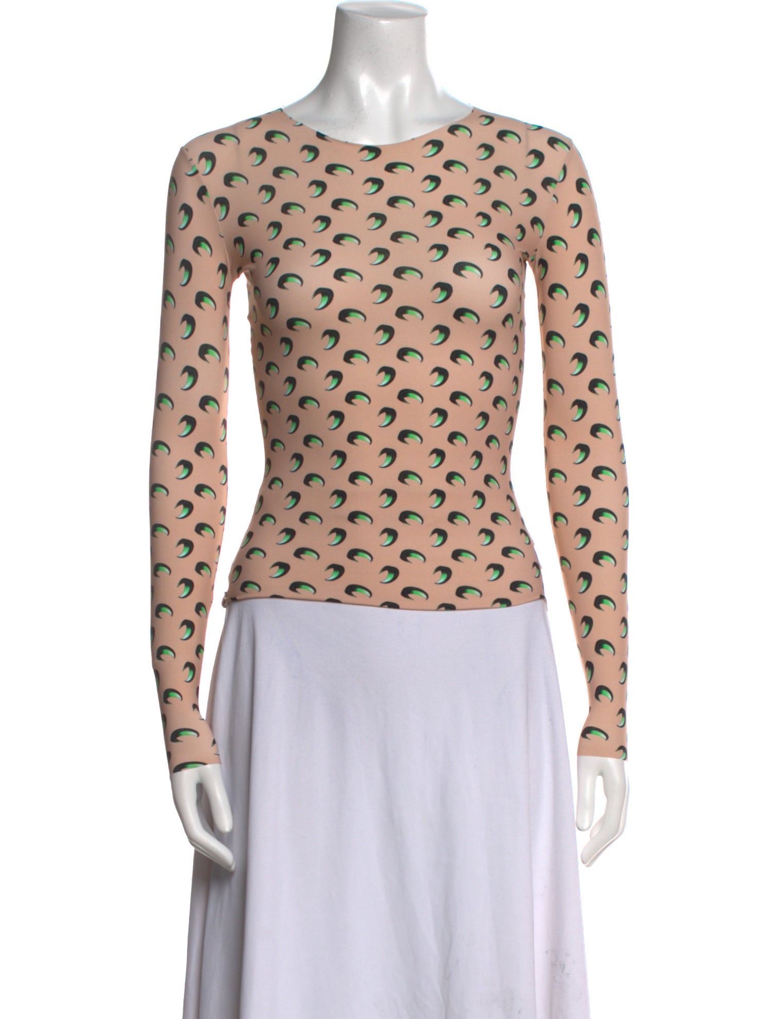 Marine Serre Printed Bateau Neckline Top