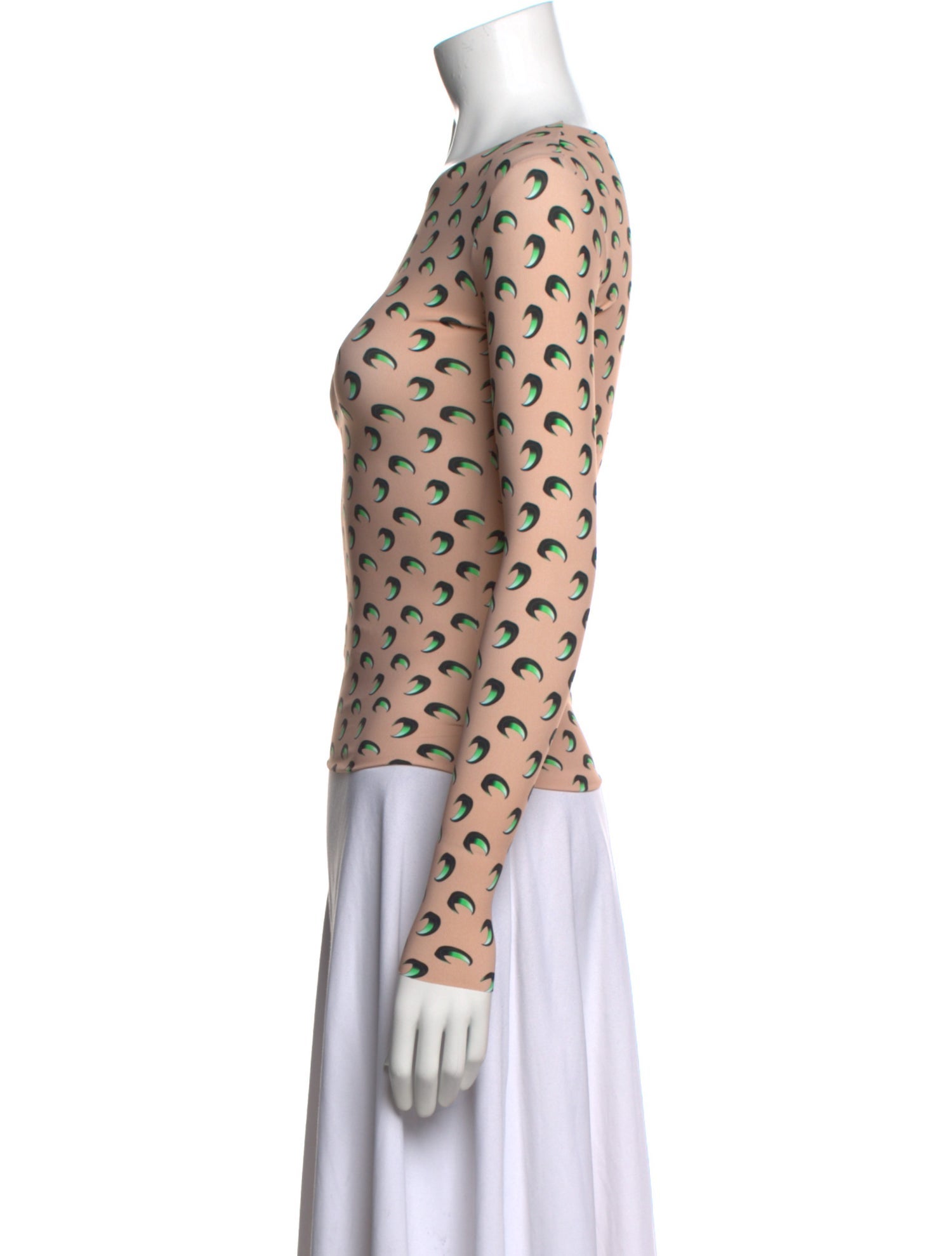 Marine Serre Printed Bateau Neckline Top