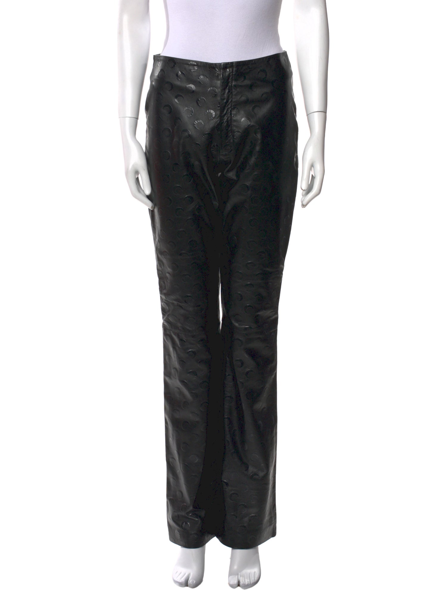 Marine Serre Leather Wide Leg Pants