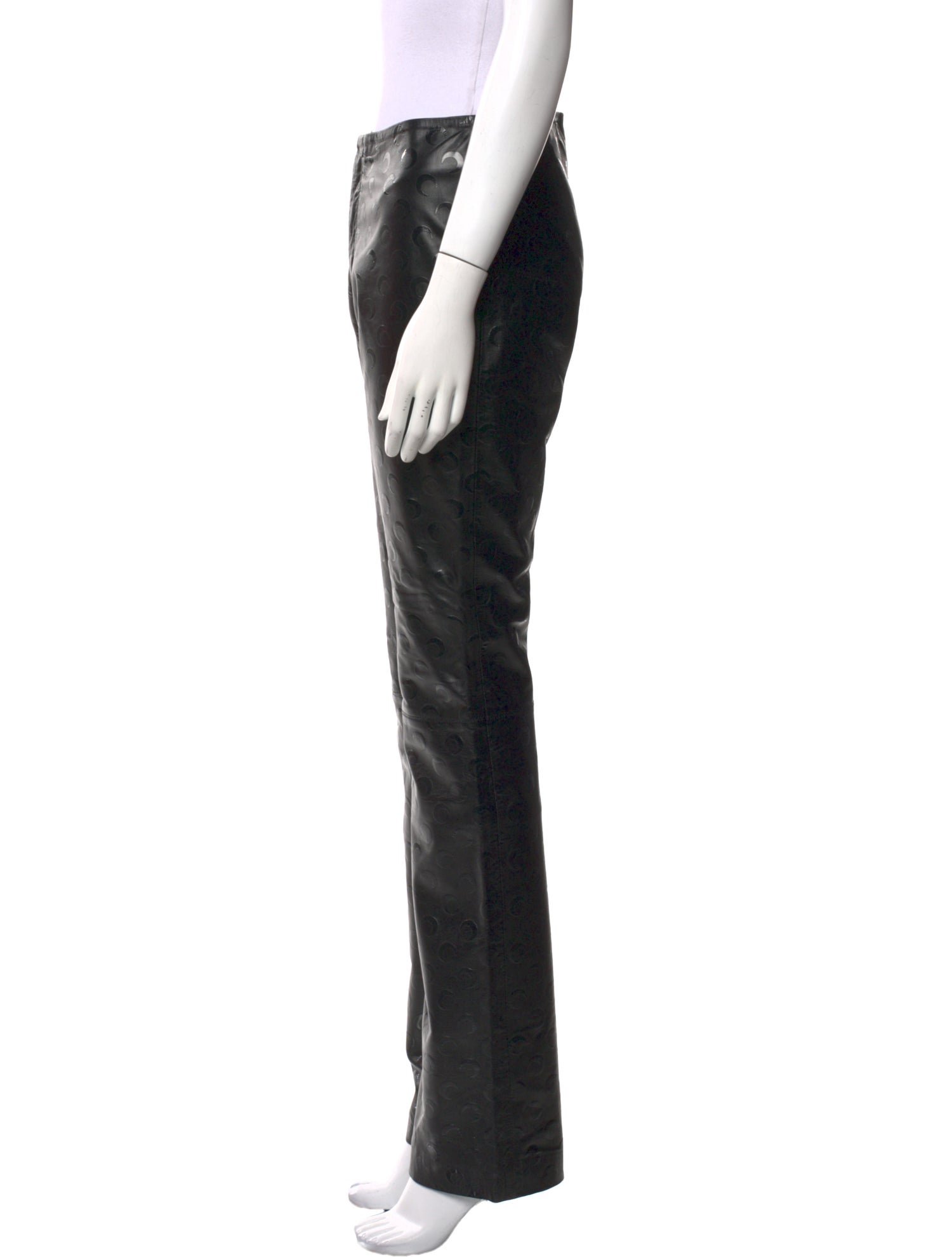 Marine Serre Leather Wide Leg Pants