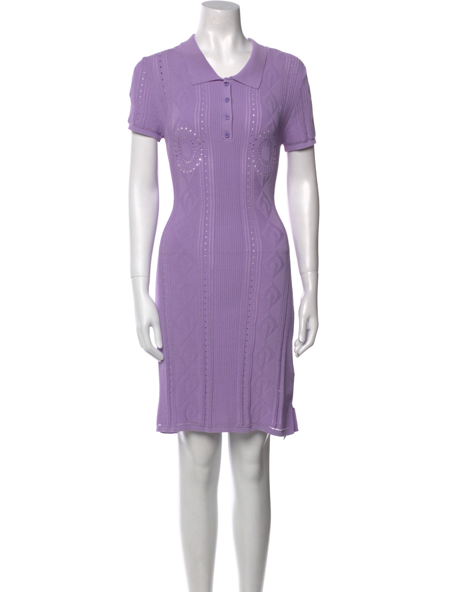 Marine Serre V-Neck Knee-Length Dress