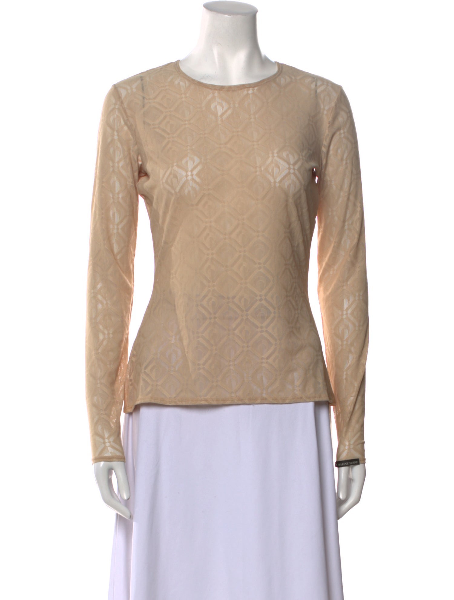 Marine Serre Crew Neck Long Sleeve Top