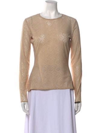 Marine Serre Crew Neck Long Sleeve Top