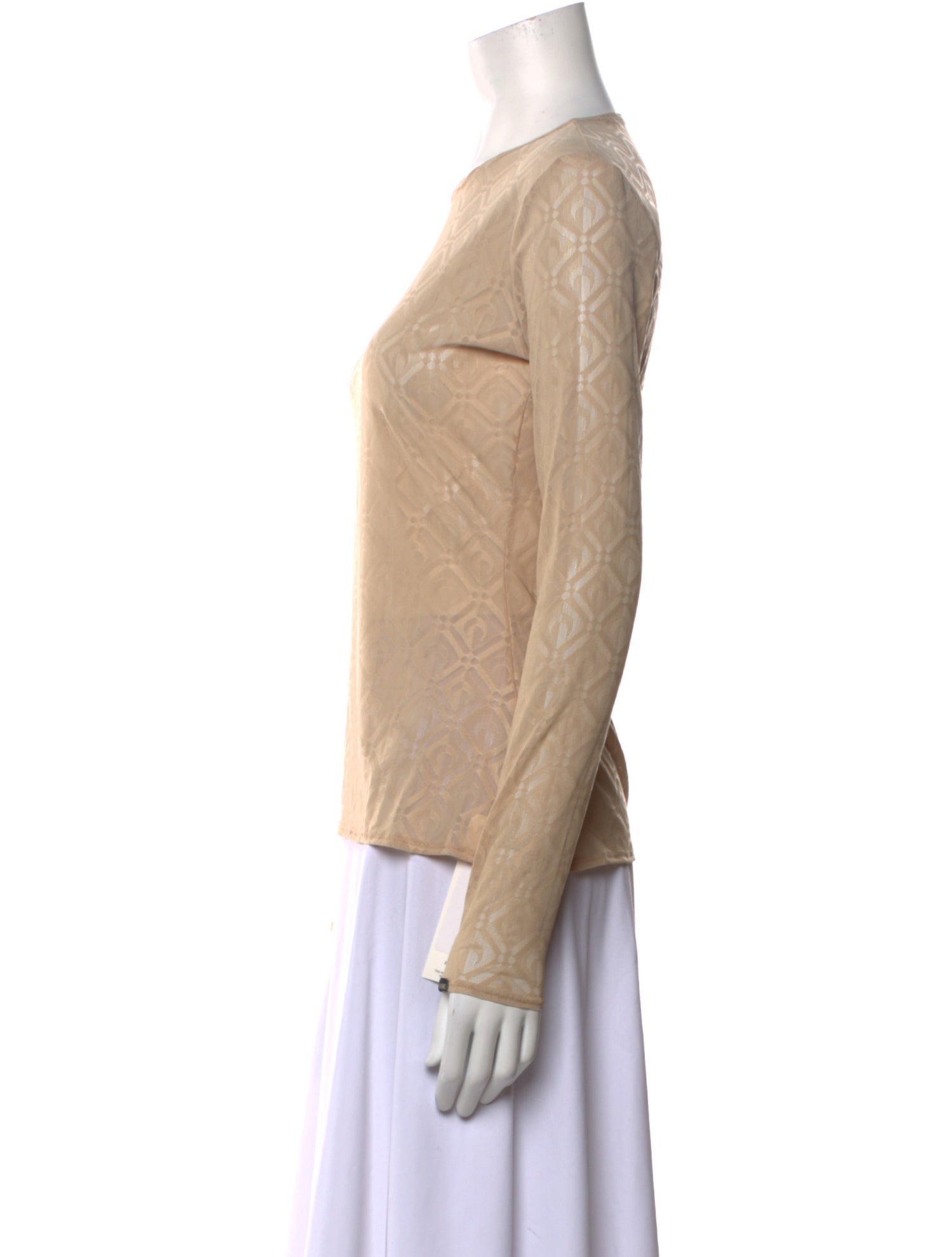 Marine Serre Crew Neck Long Sleeve Top