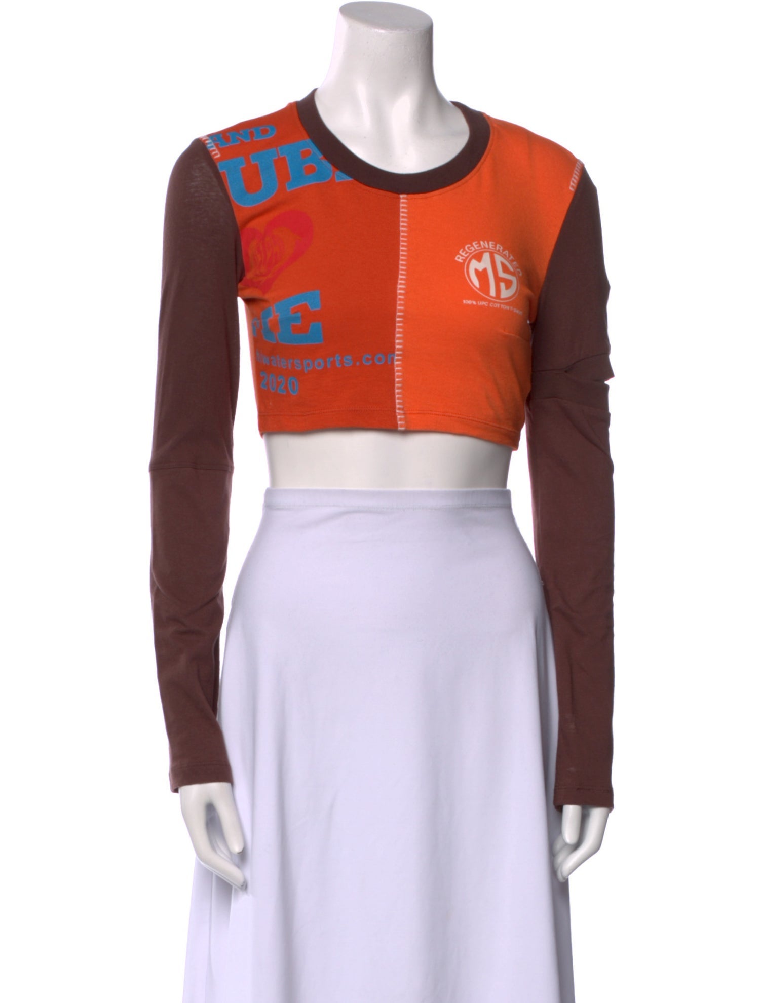 Marine Serre Regenerated Graphic Print Crop Top