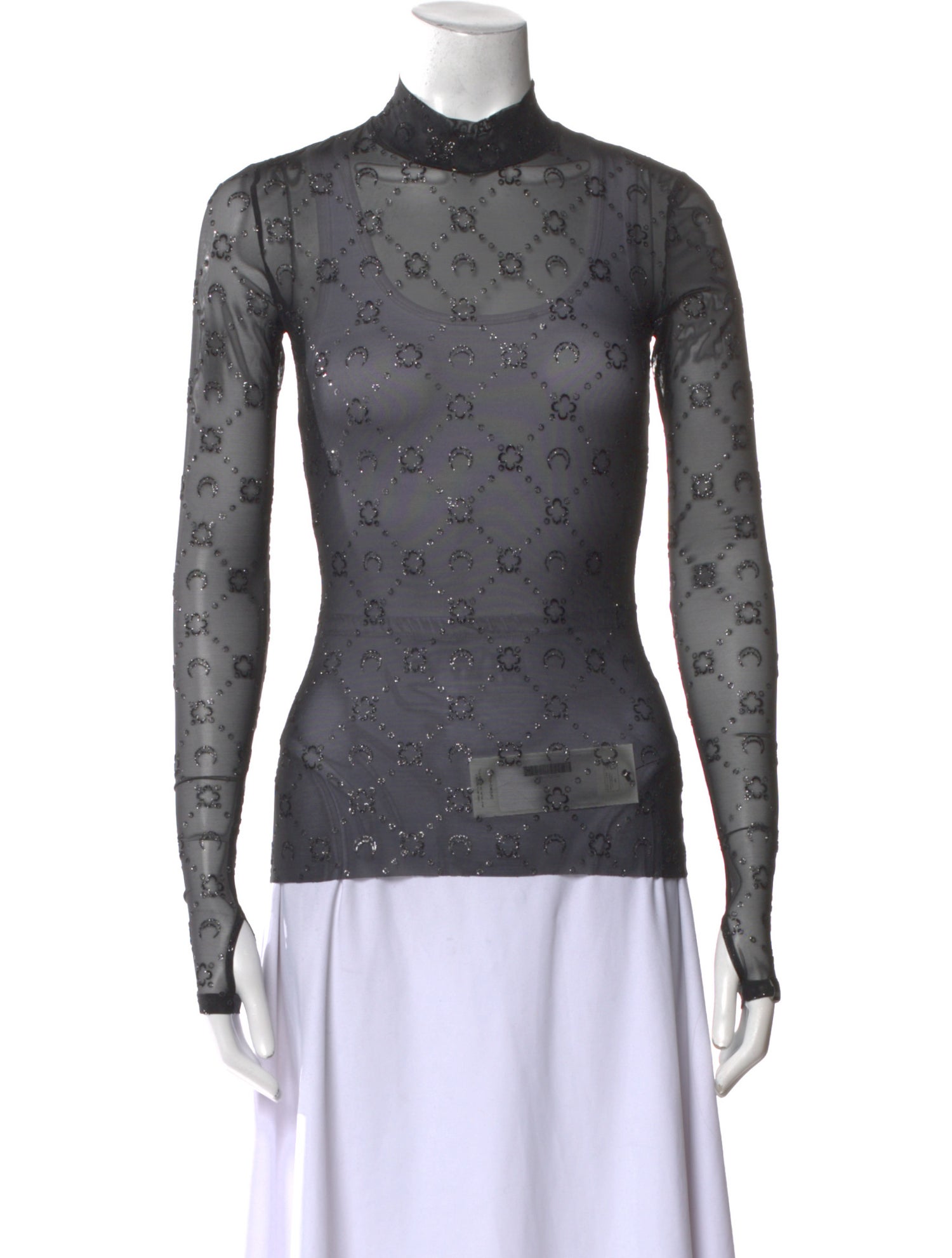 Marine Serre Printed Mock Neck Top