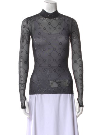 Marine Serre Printed Mock Neck Top