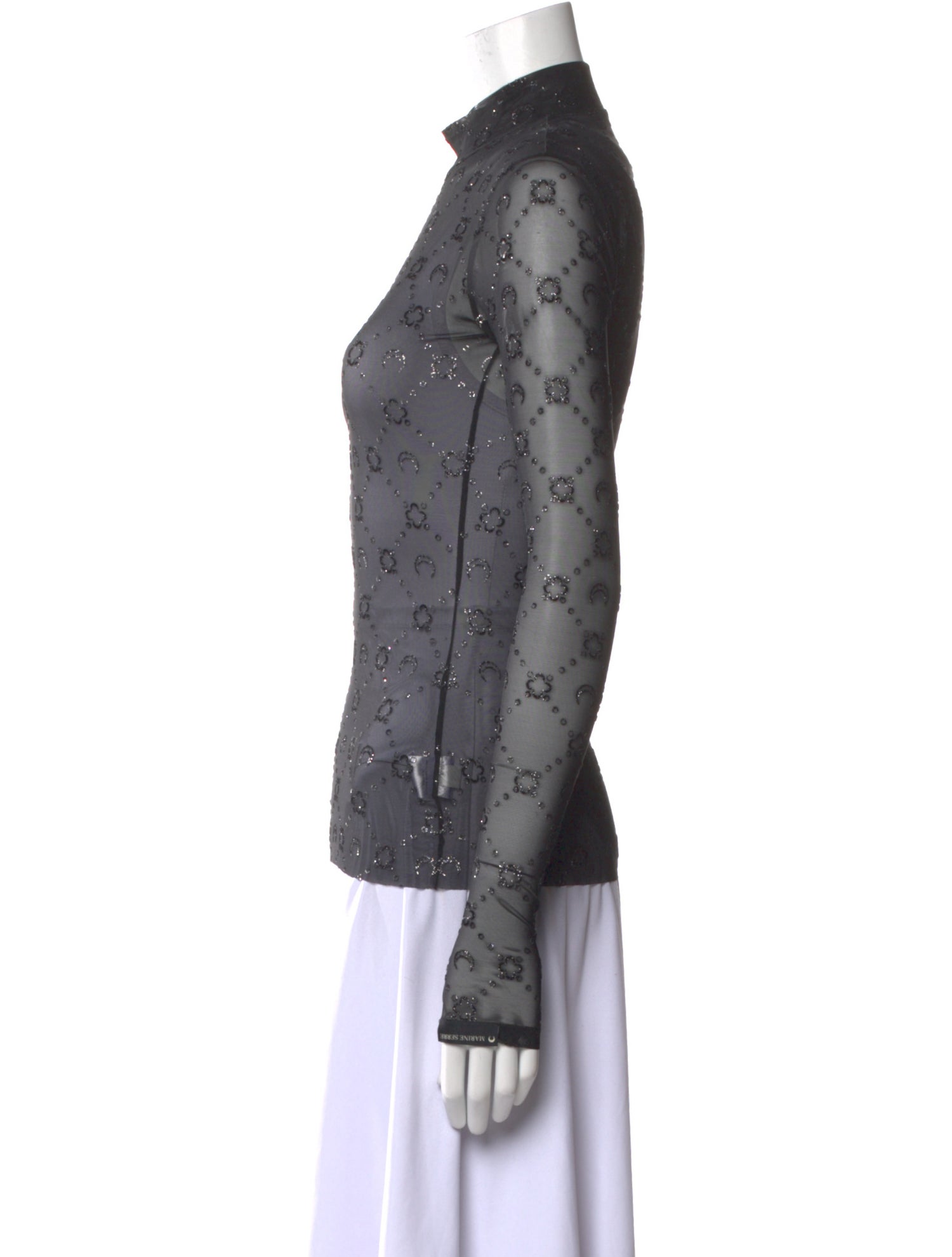 Marine Serre Printed Mock Neck Top