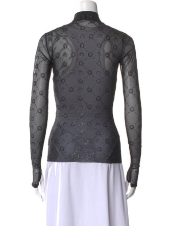 Marine Serre Printed Mock Neck Top