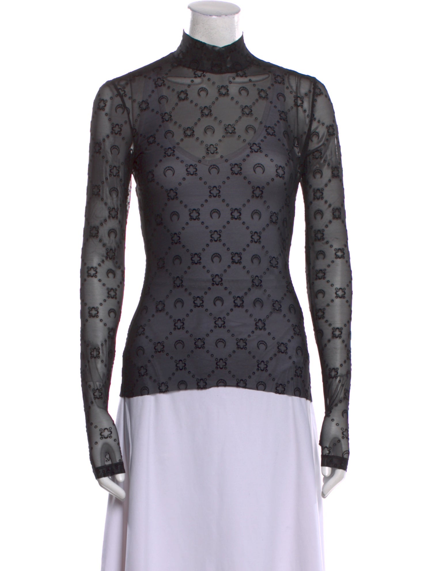 Marine Serre Printed Turtleneck Top