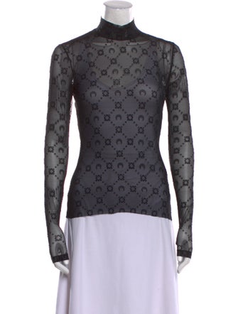 Marine Serre Printed Turtleneck Top