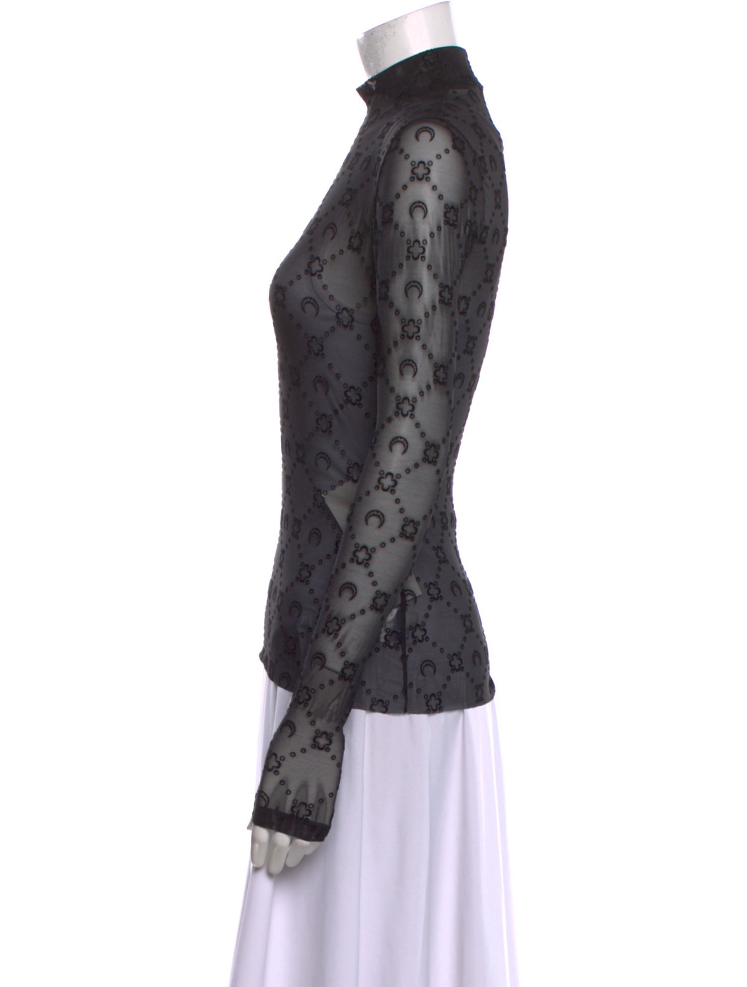 Marine Serre Printed Turtleneck Top