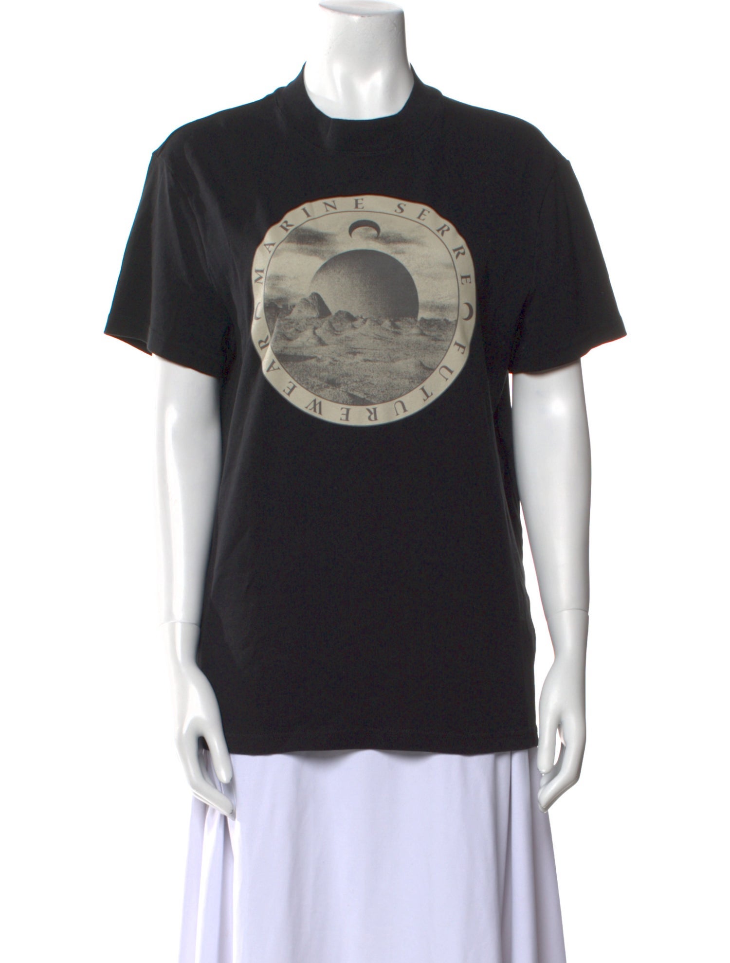 Marine Serre Graphic Print Crew Neck T-Shirt