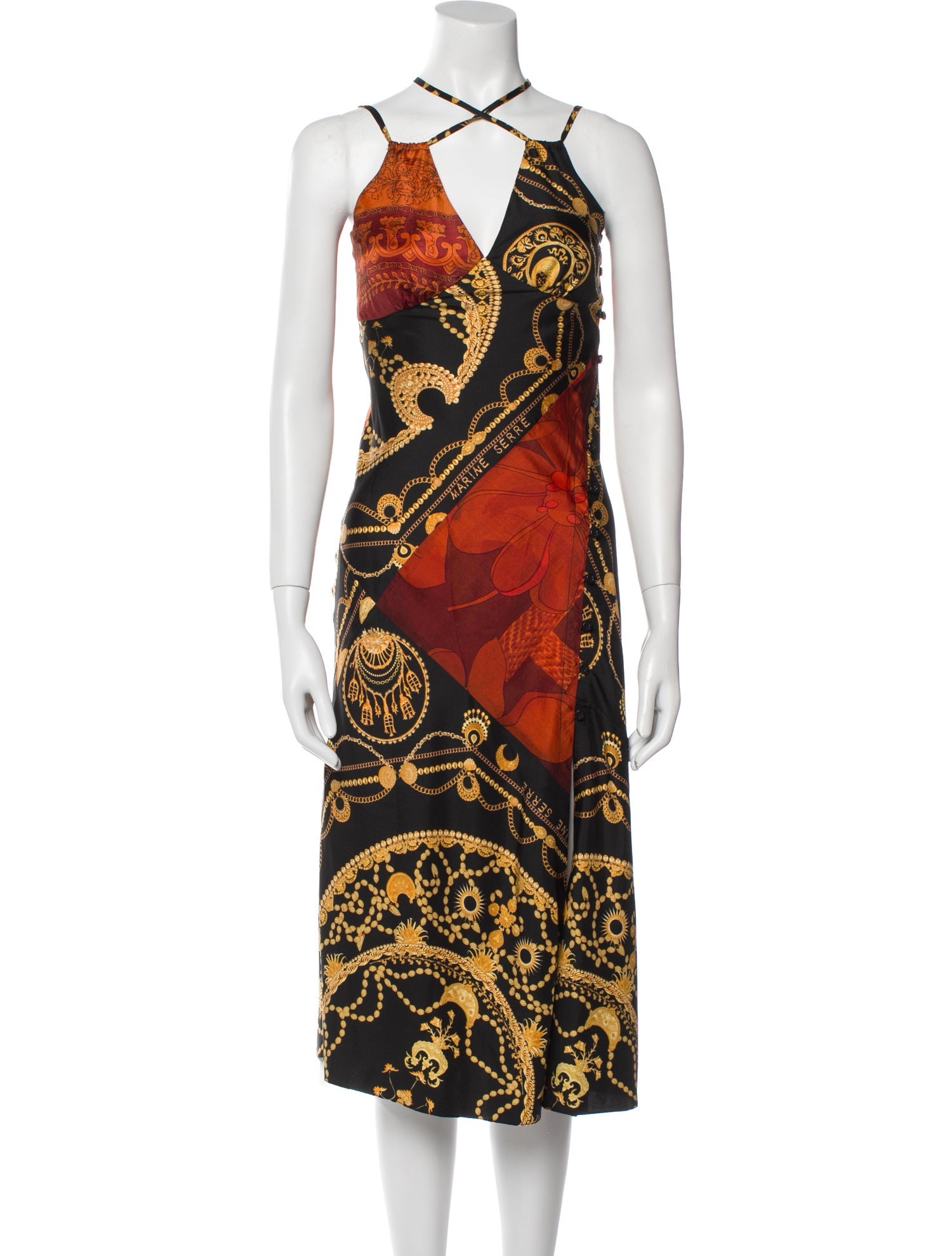 Marine Serre Silk Long Dress